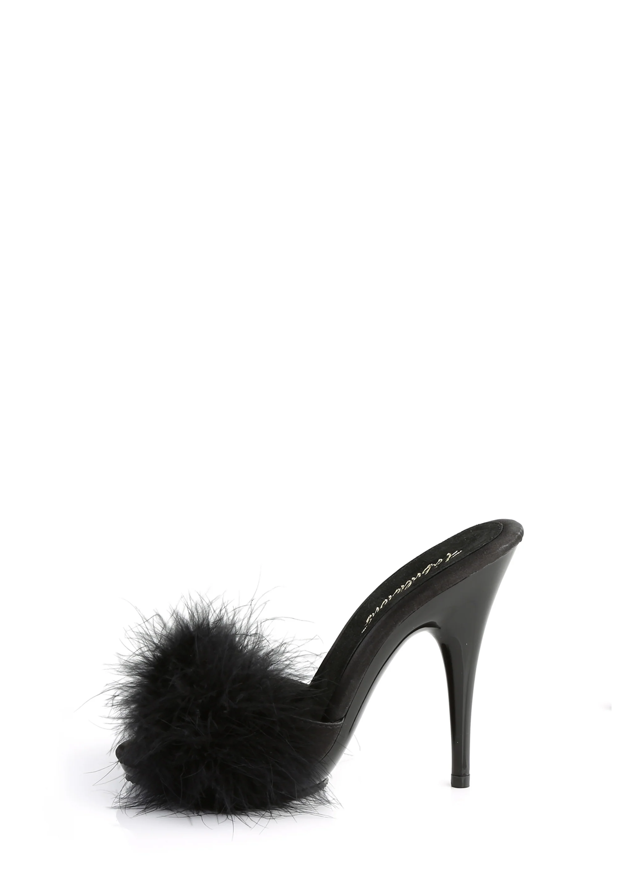 Poise-501 Platform Marabou Slides-Black - Image 2
