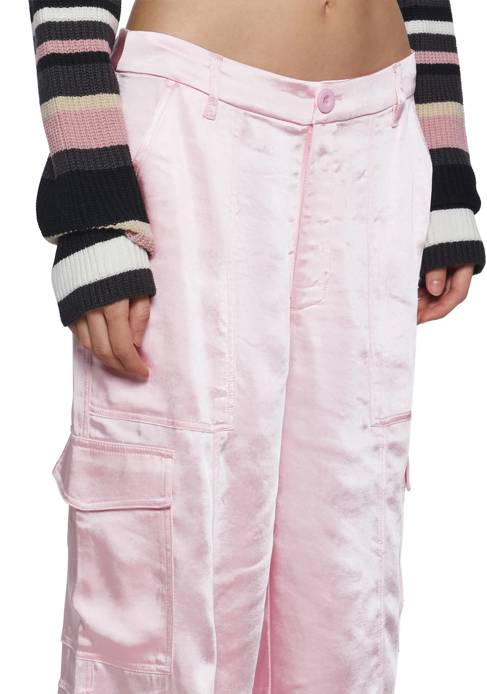 Affectionate Ways Satin Cargo Pants - Image 5