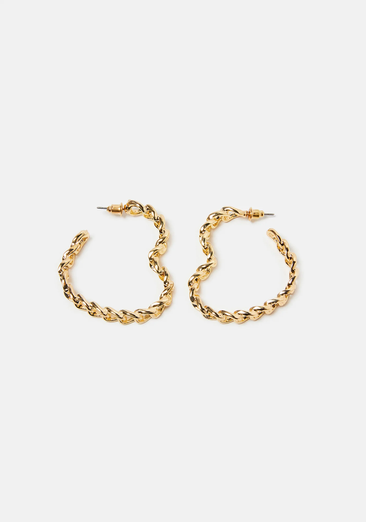 Bad For You Chain Hoop Earrings - Image 2