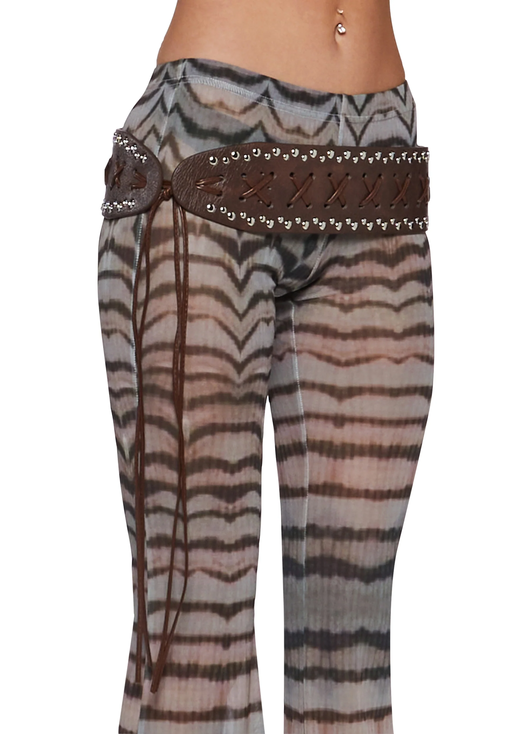 Stud and Stitched Waist Belt