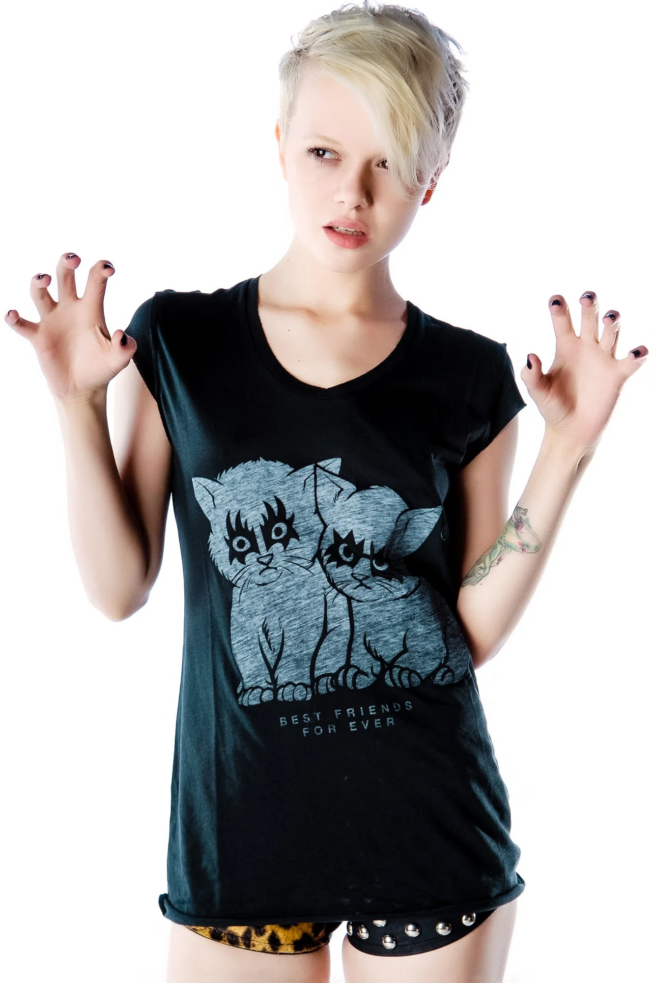 Best Friends For Ever Tee - Black - Image 5