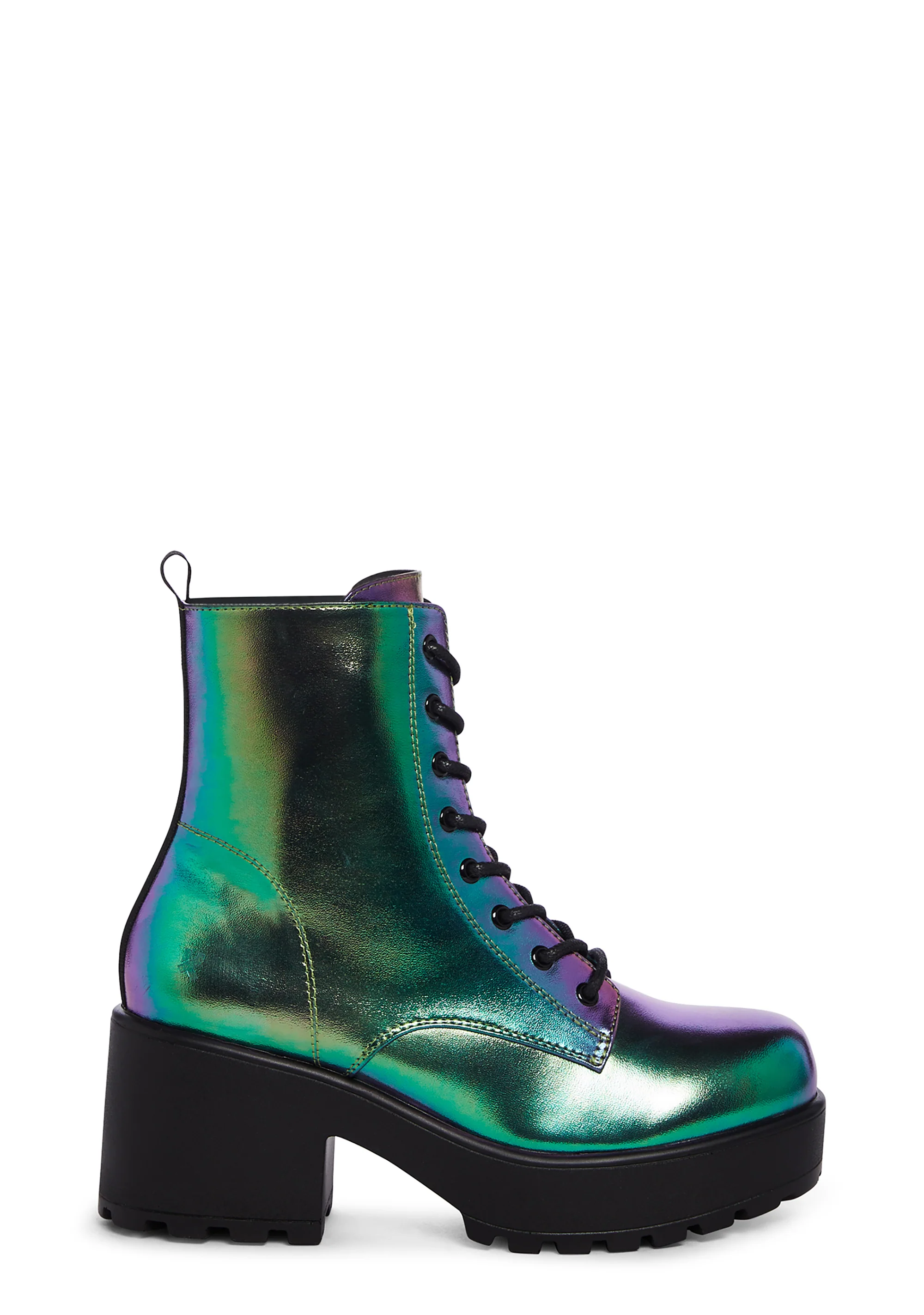 Bismouth Platform Boots - Iridescent Green