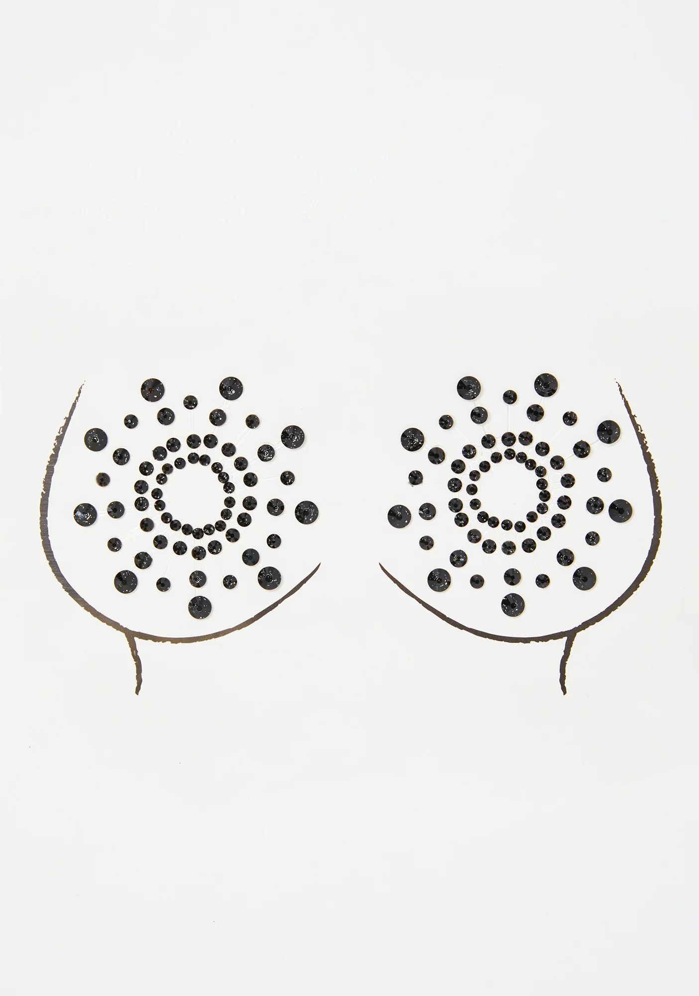 Black Crystal Beamz Jewel Pasties