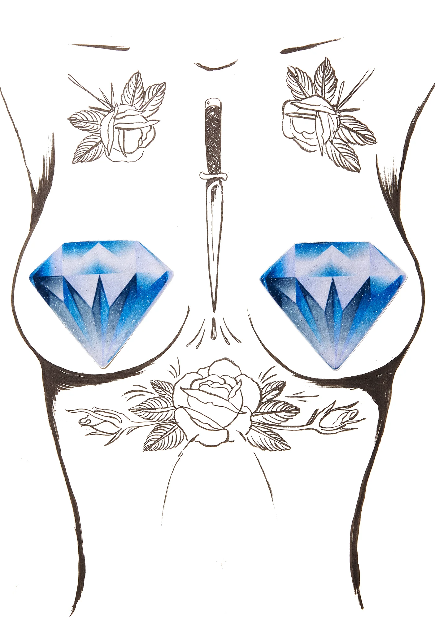 Blue Diamond Velvet Pasties