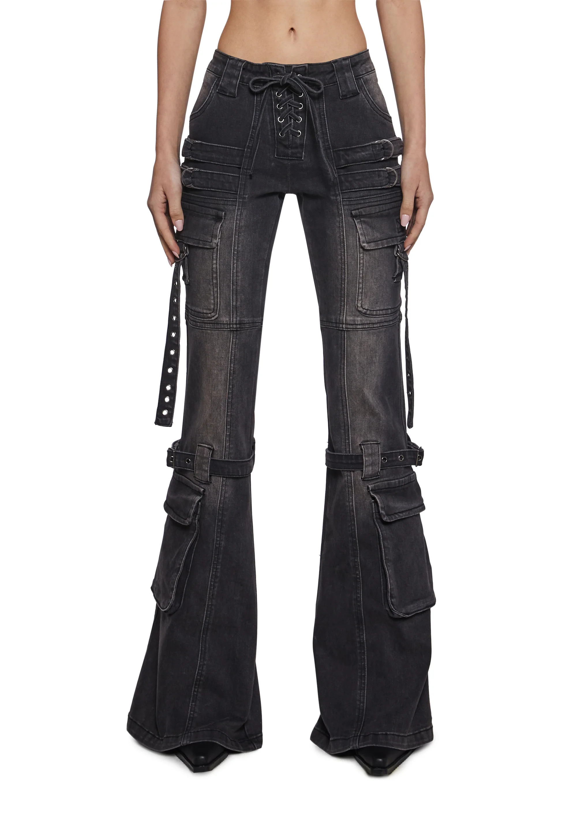 Level Up Cargo Fitted Jeans - Black