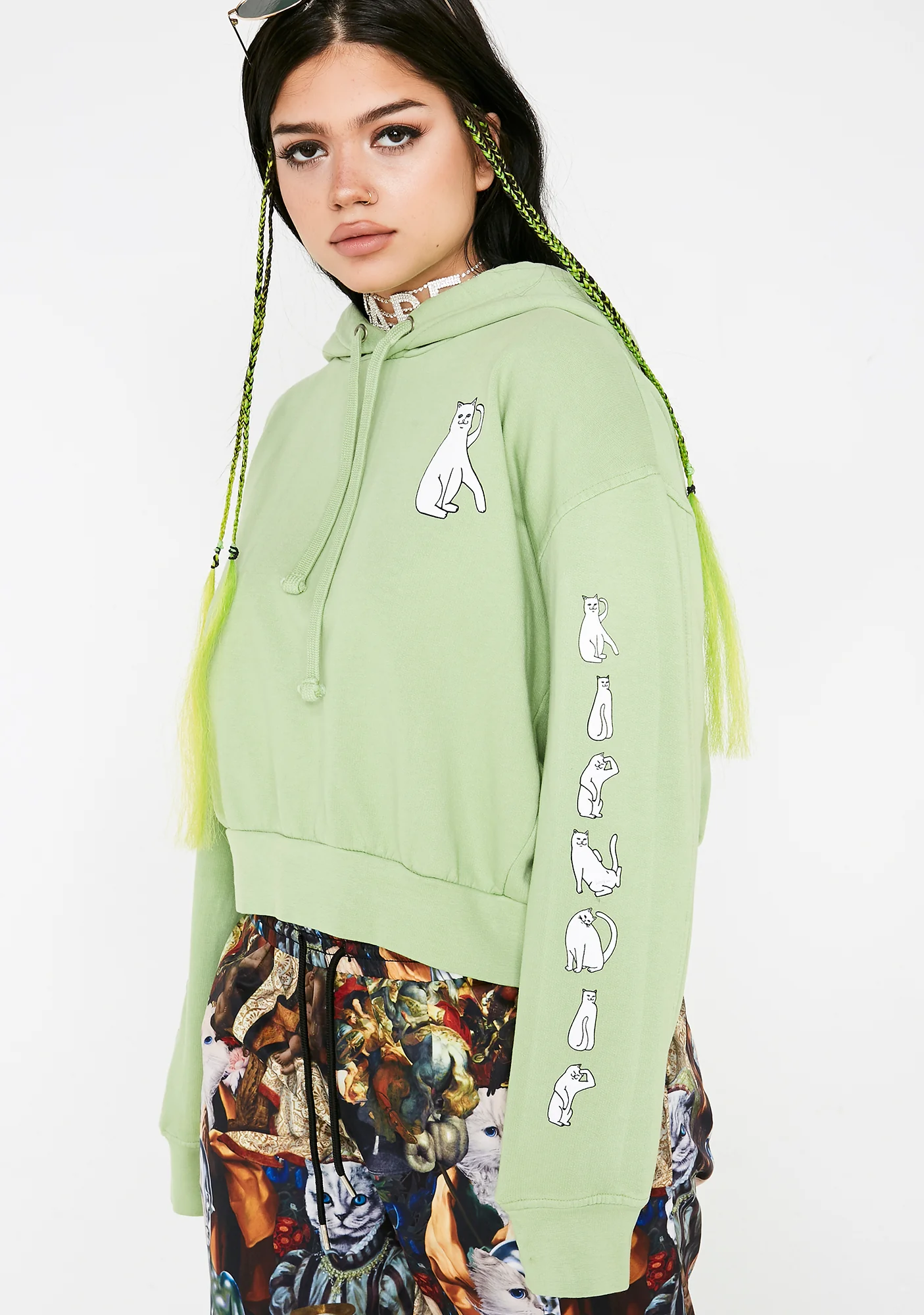 Cats Crop Hoodie