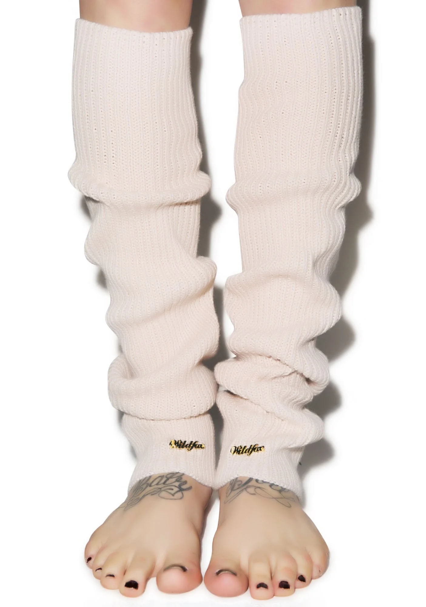 Chunky Knit Leg Warmers - Light Brown - Image 12