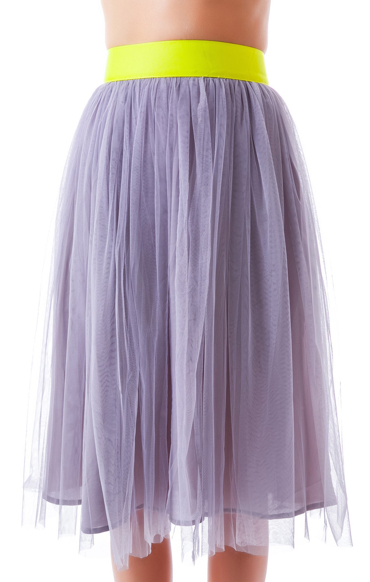 Cierra Air Tulle Midi Skirt - Gray - Image 9