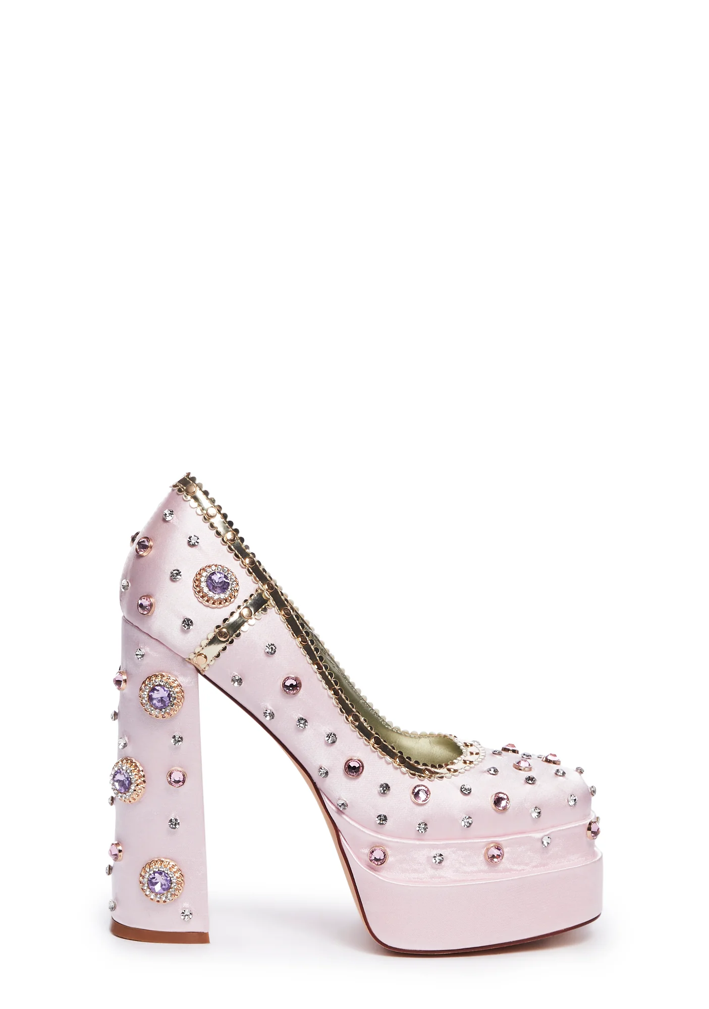 Clea Gem Platform Heels - Pink