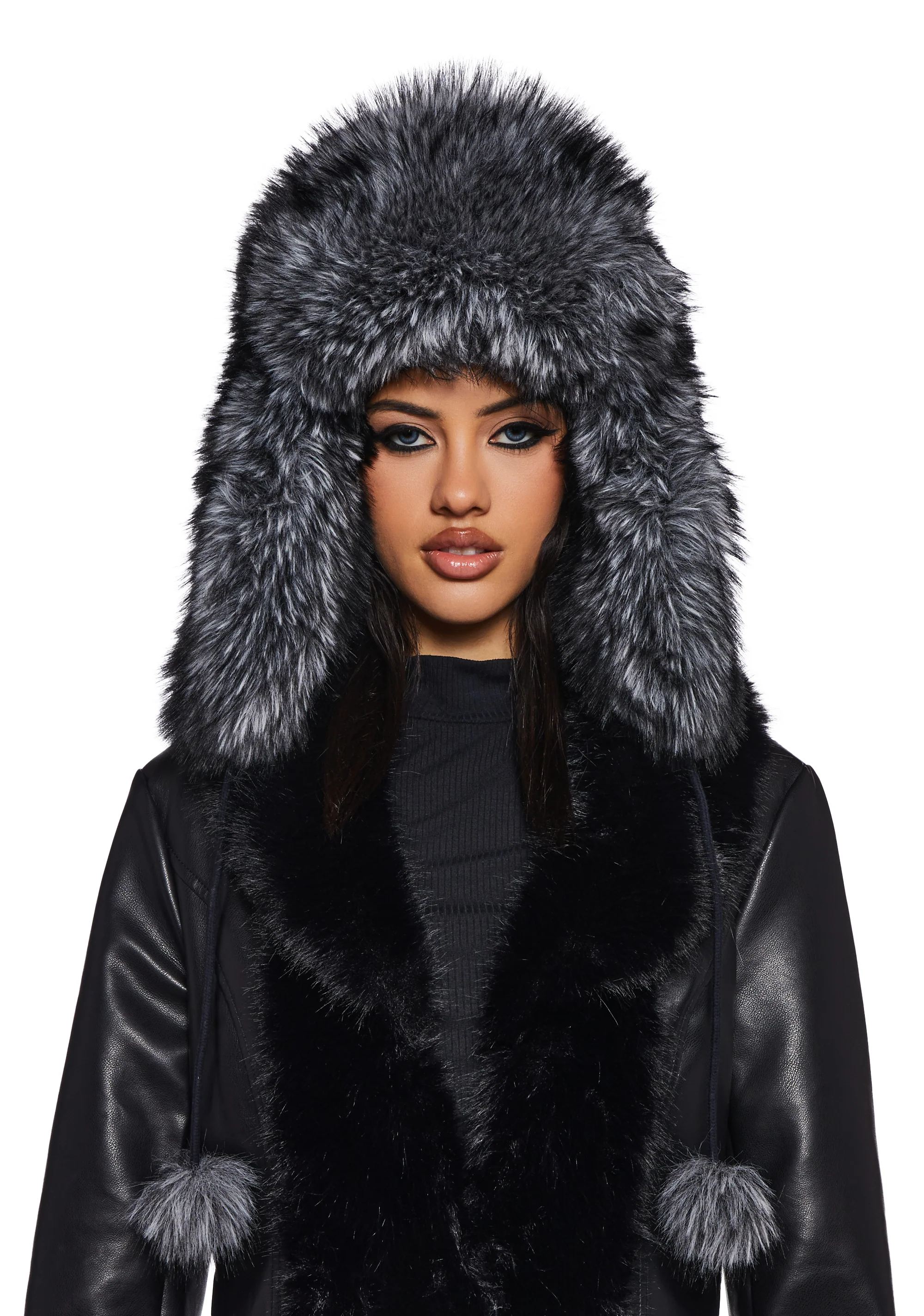 Clique Oversized Trapper Hat - Black