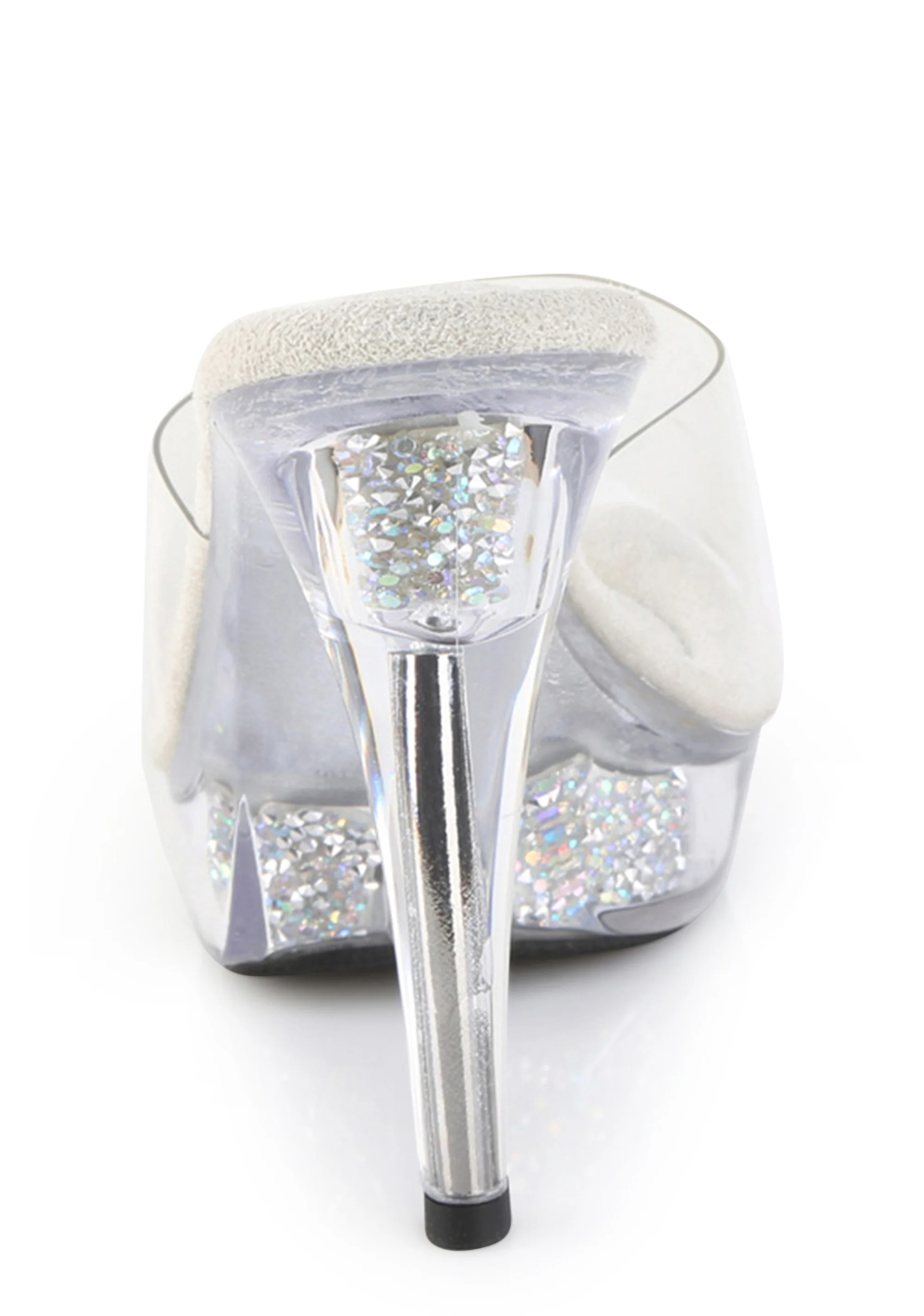 Cocktail 501 Clear Rhinestone Platform Heels - Image 3