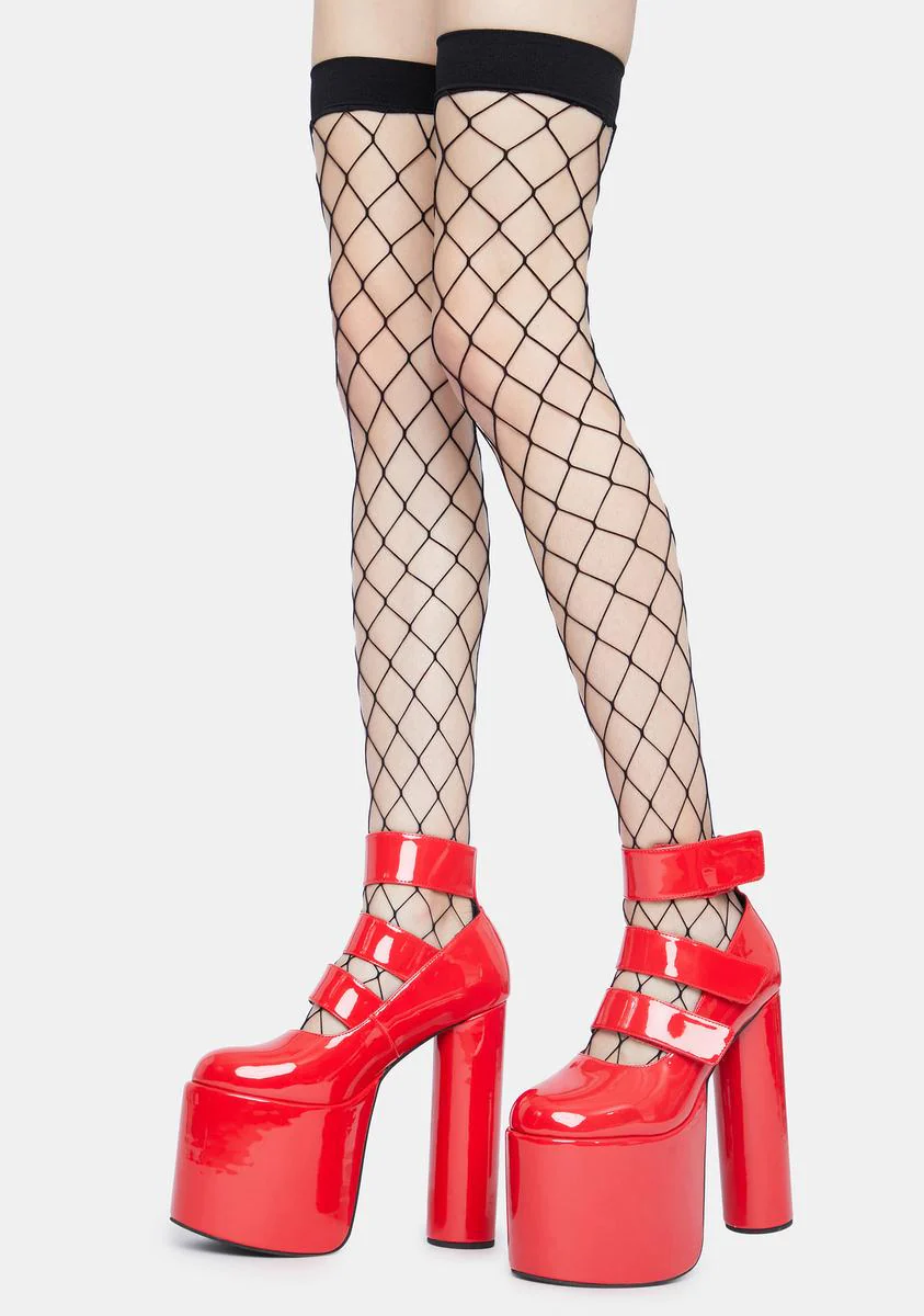 Dark Doomsday Net Thigh Highs