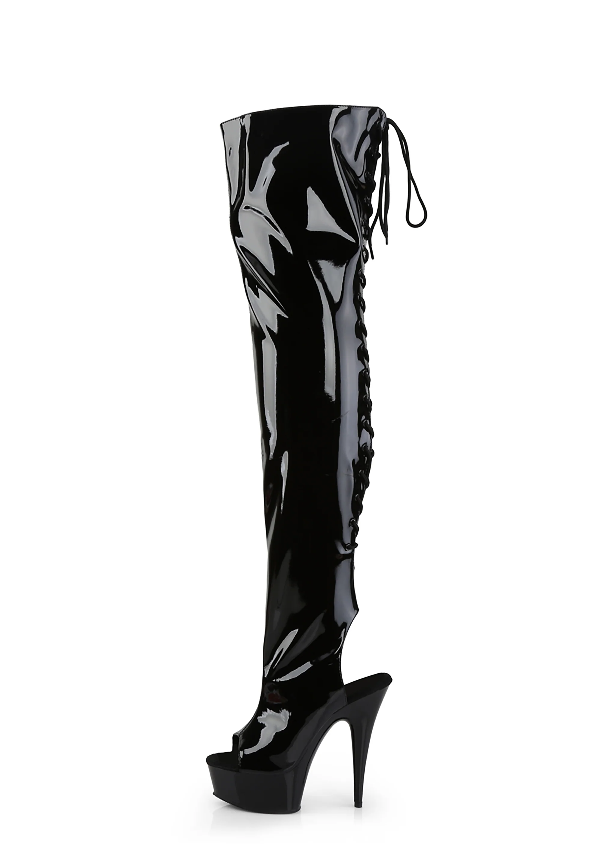 Delight-3017 Platform Thigh High Boots-Black - Image 2