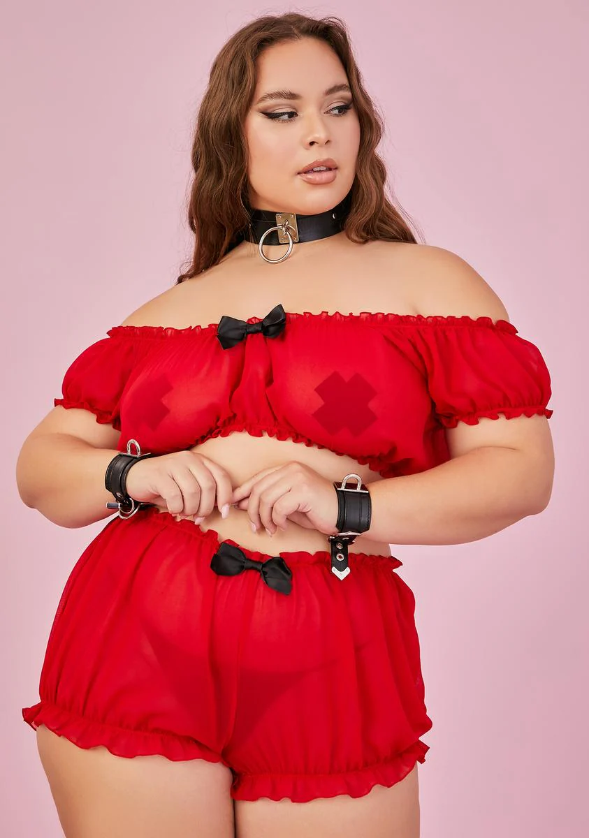 Devil Miss Vivien Baby Noir Chiffon Top
