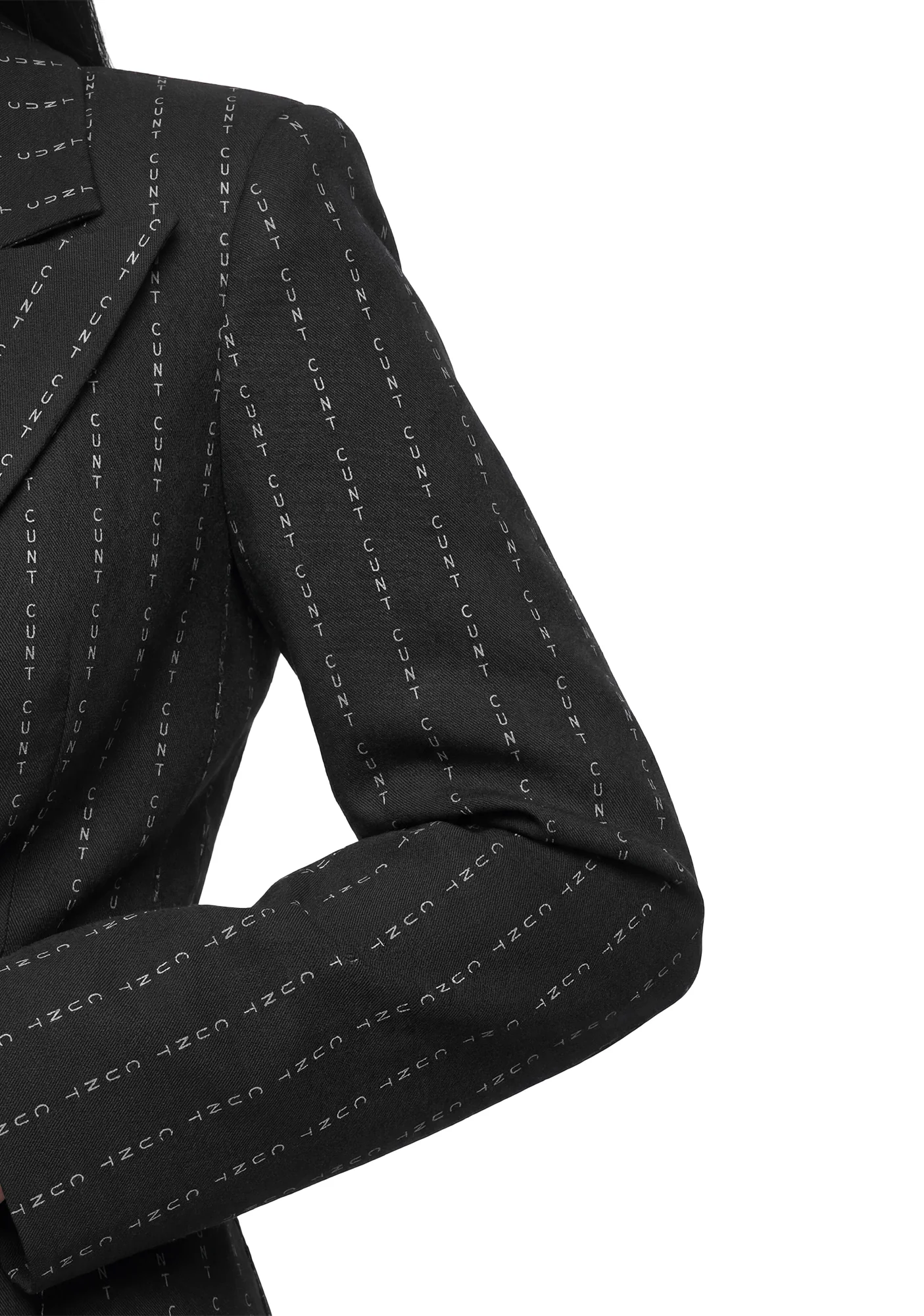 Draped Blazer Pinstripe - Black - Image 5