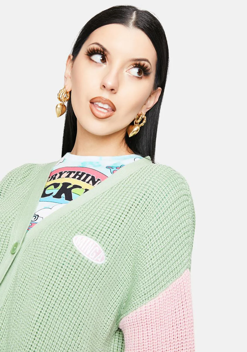 Dreamy Contrast Knitted Cardigan