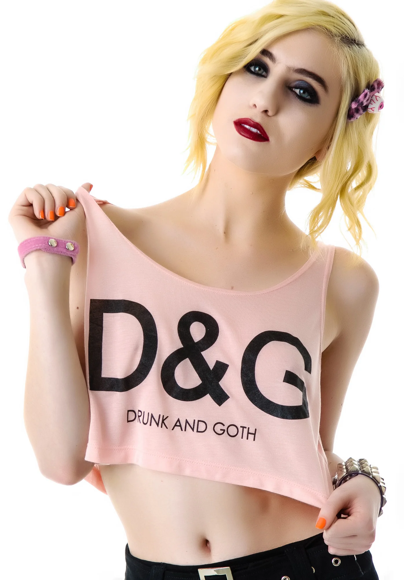 Drunk and Goth Cropped Tank Top - Image 5