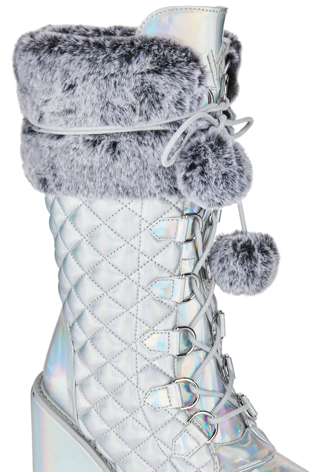 Dune Fur Holo Platform Boots - Image 2