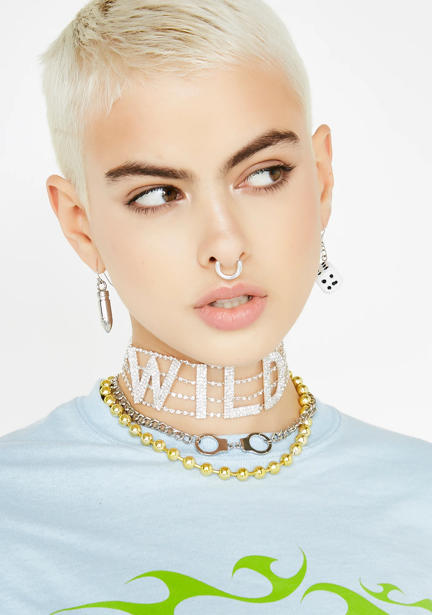 Electro Disco Demolition Metallic Necklace