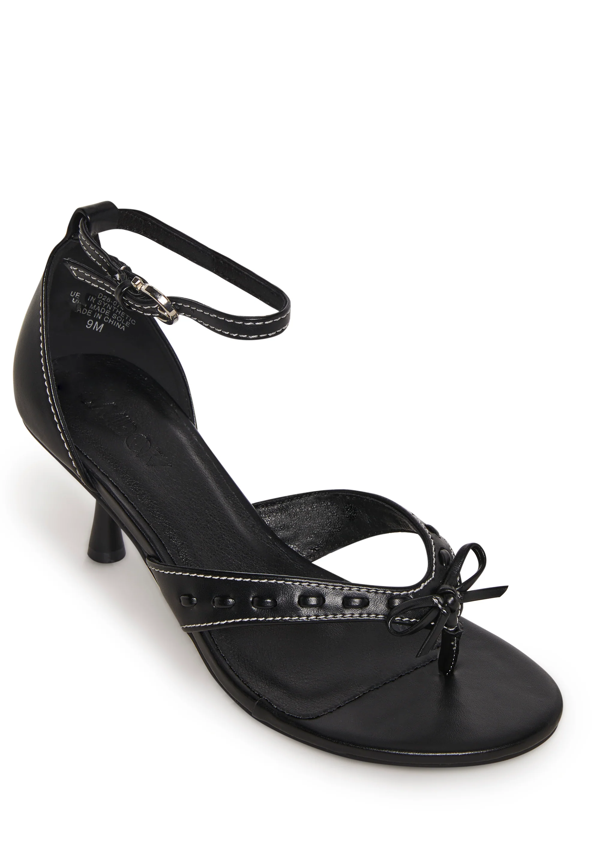 Lexi Ankle Strap Thong Sandal - Black - Image 2