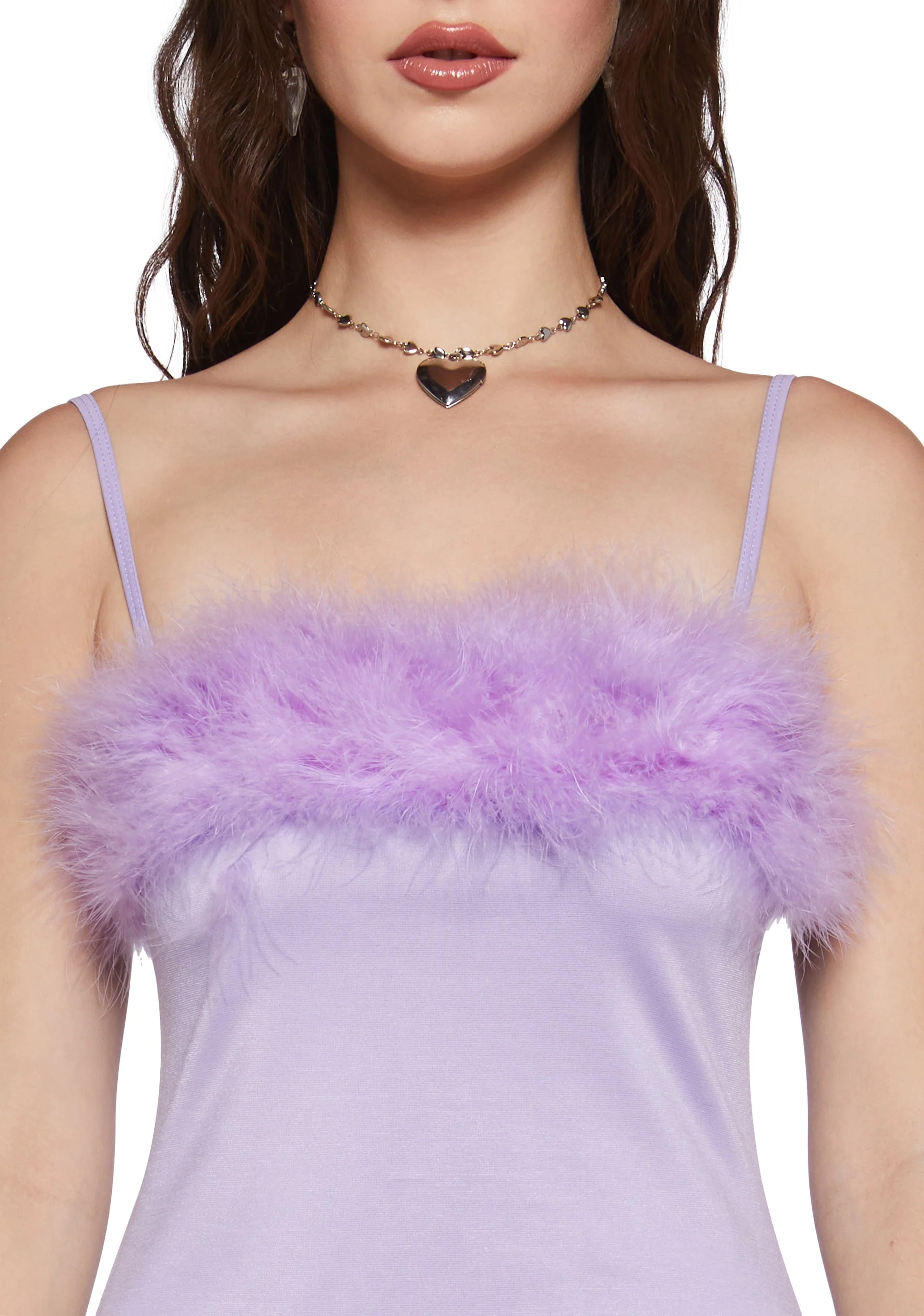 Flirty N' Thriving Marabou Dress - Light Purple - Image 5