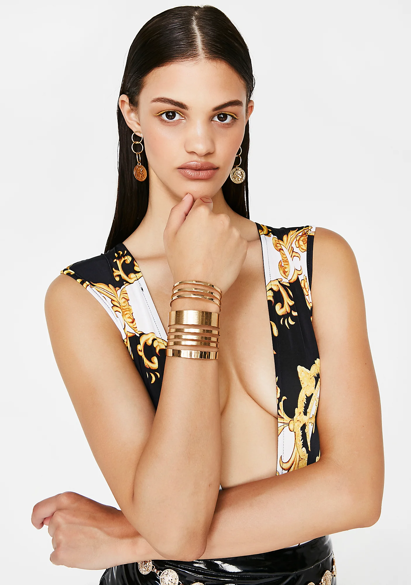 Gold Get On My Level Cuff Set