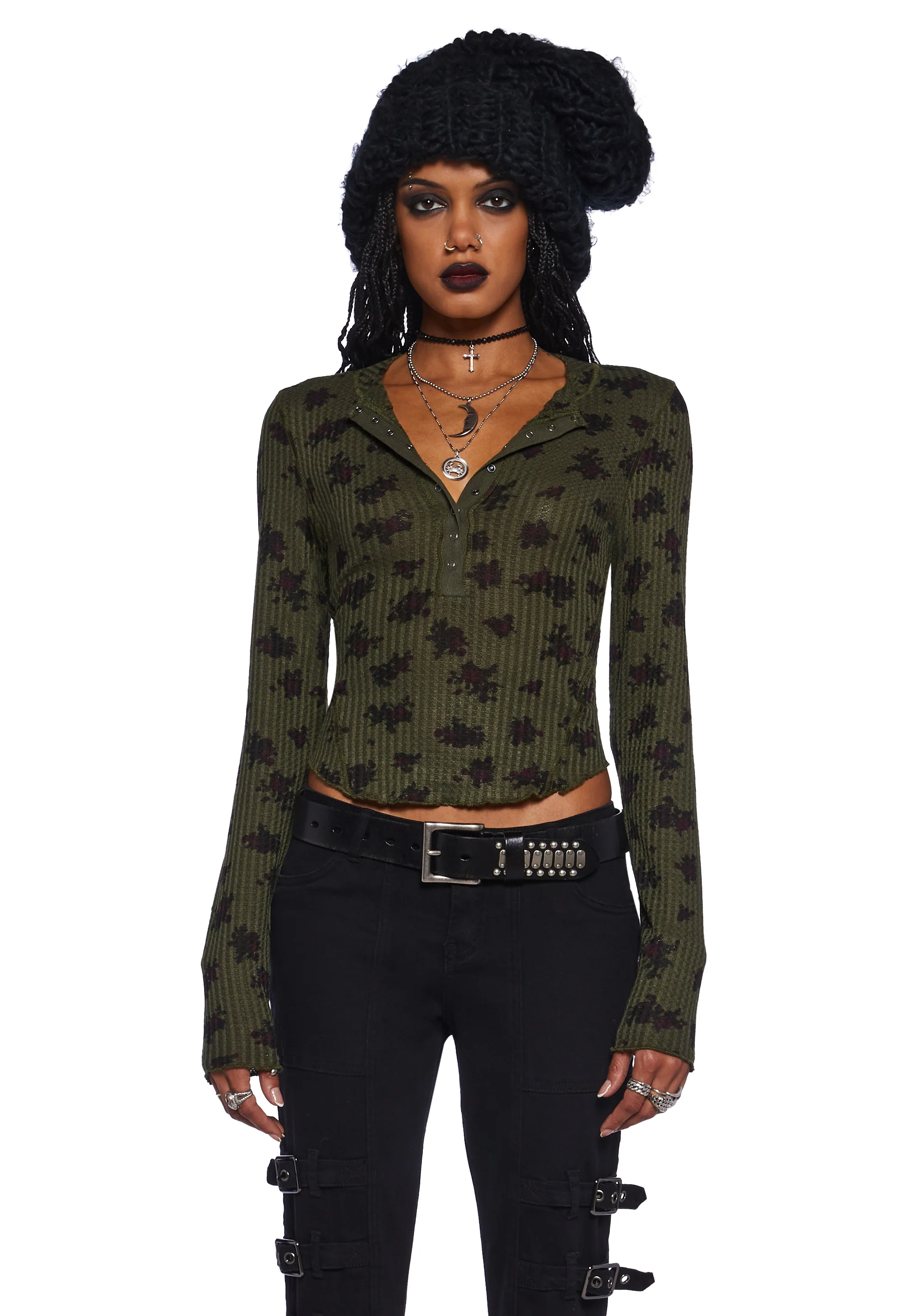 Goth In Geometry Floral Top