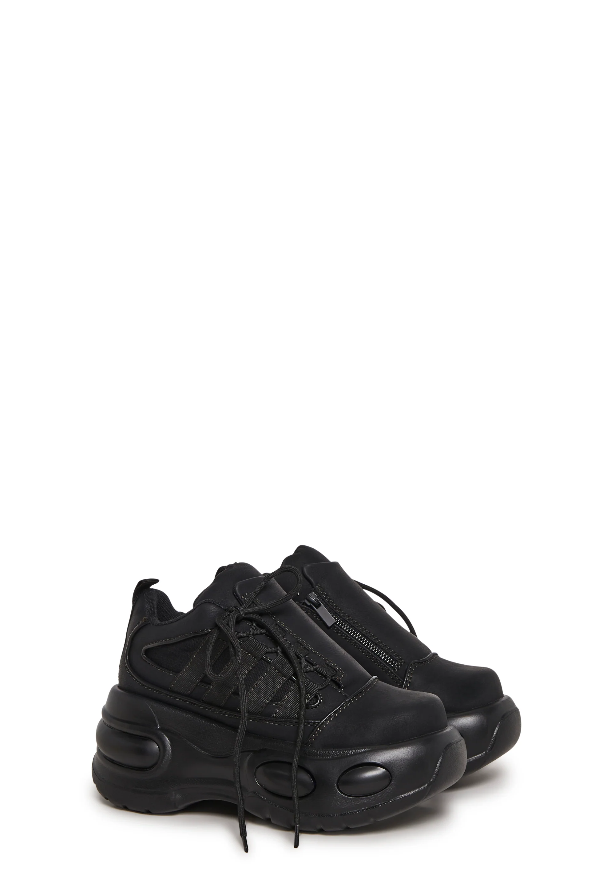 Drift Side Lace Platform Sneaker - Black - Image 3
