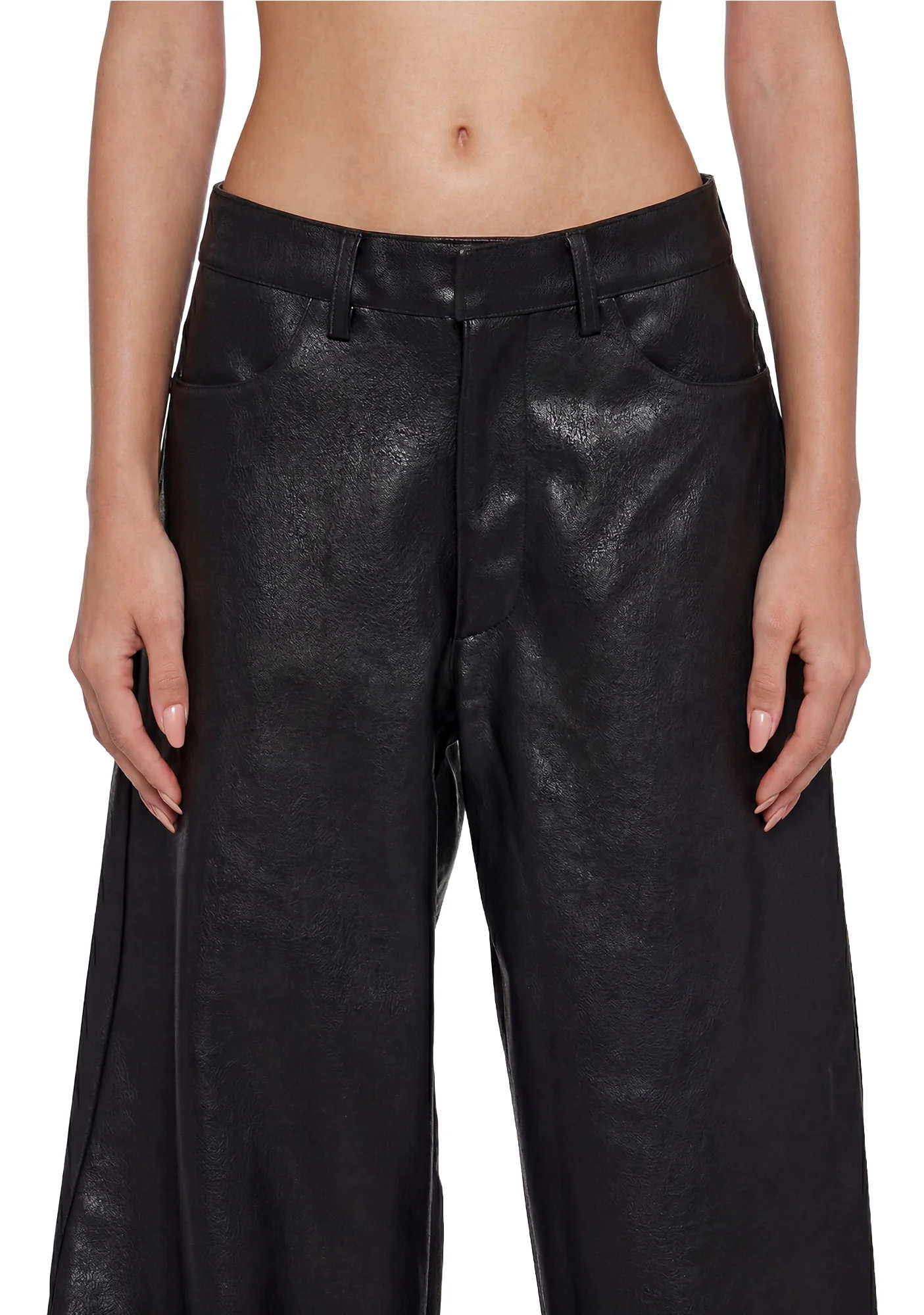 Leather Baggy Suit Trousers - Image 5