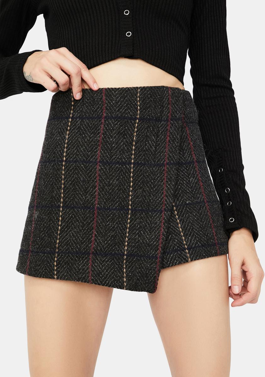 Library Date Plaid Skort