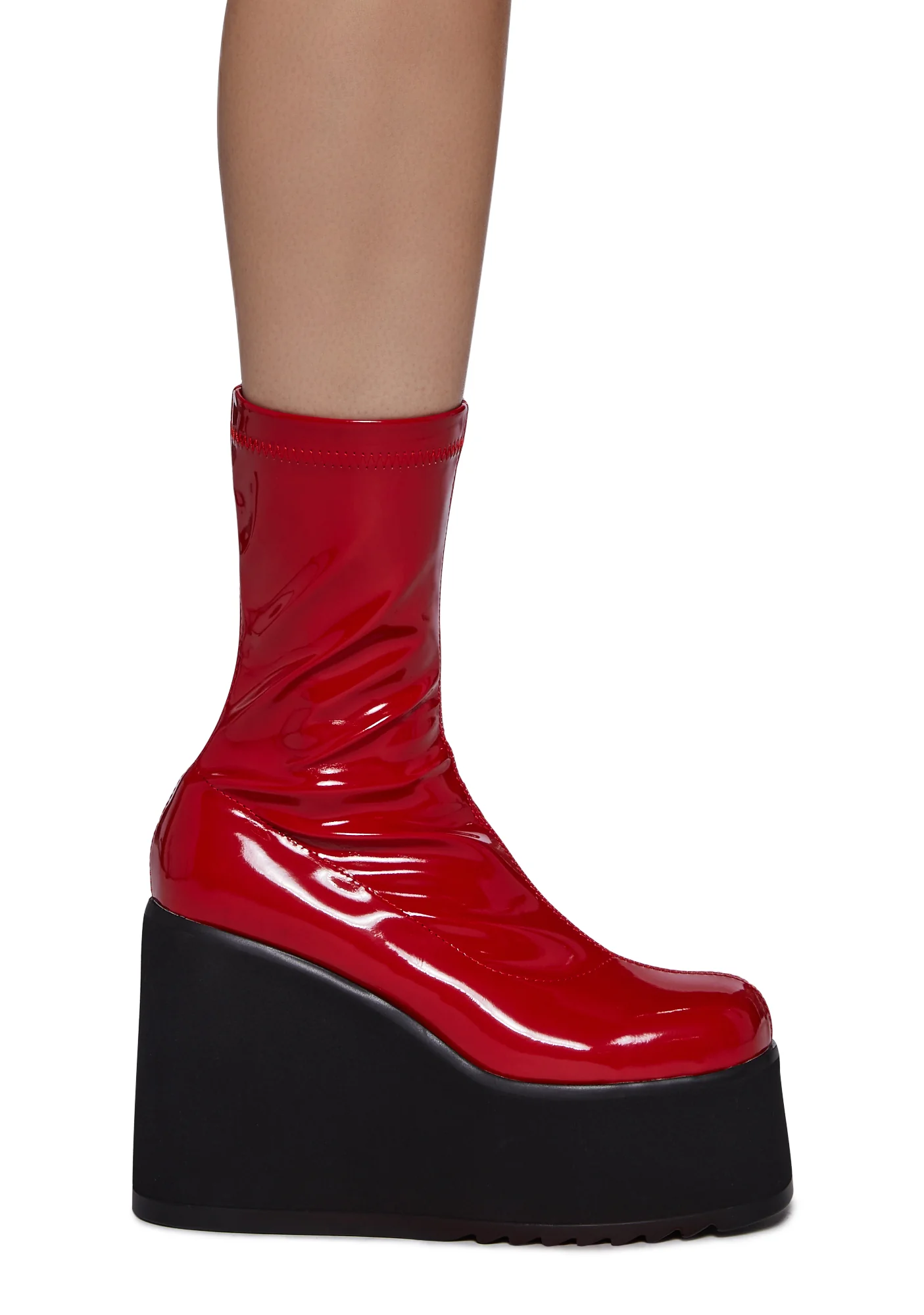Lights Out Platform Boots - Red