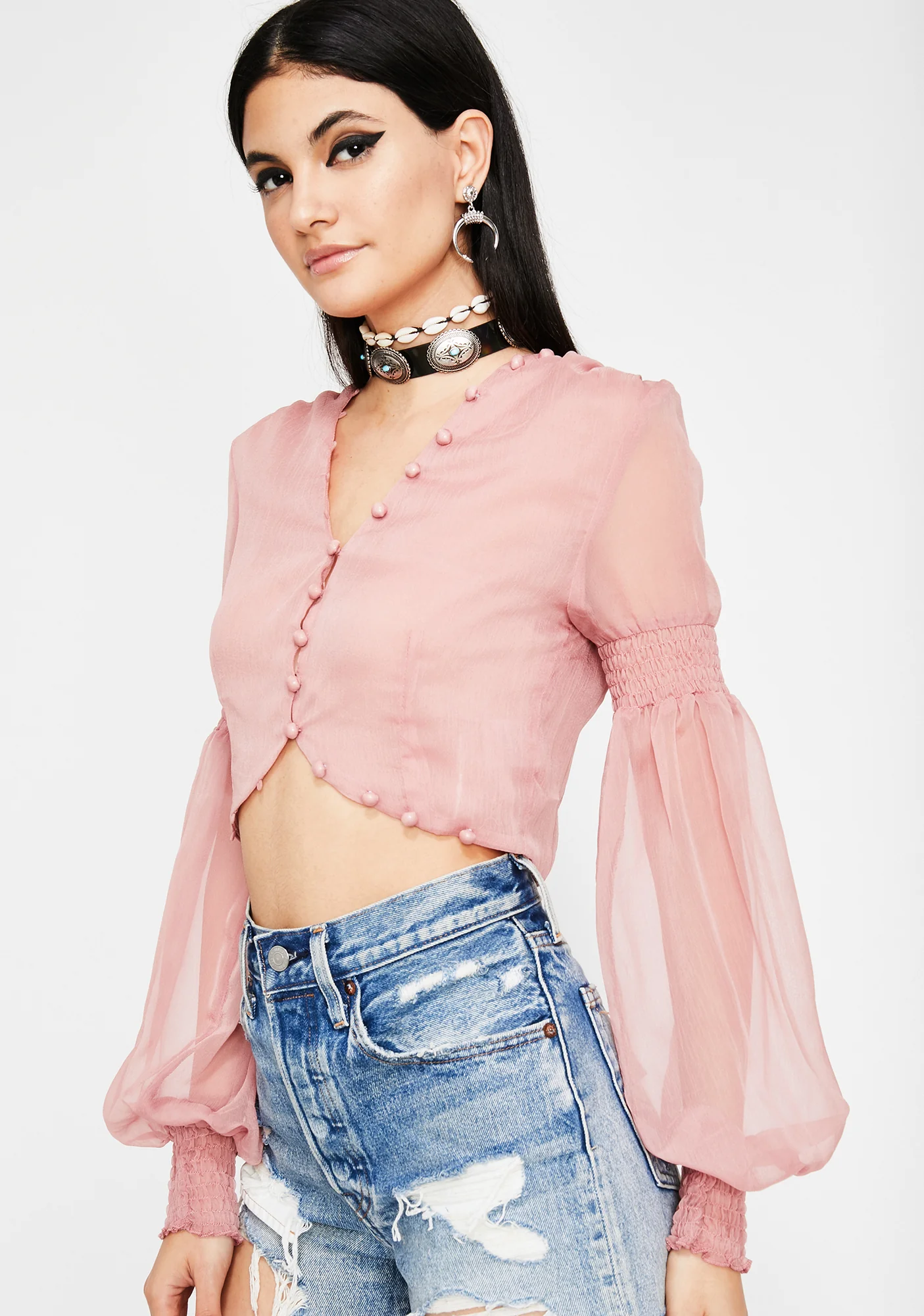 Love Affair Cropped Blouse - Image 2