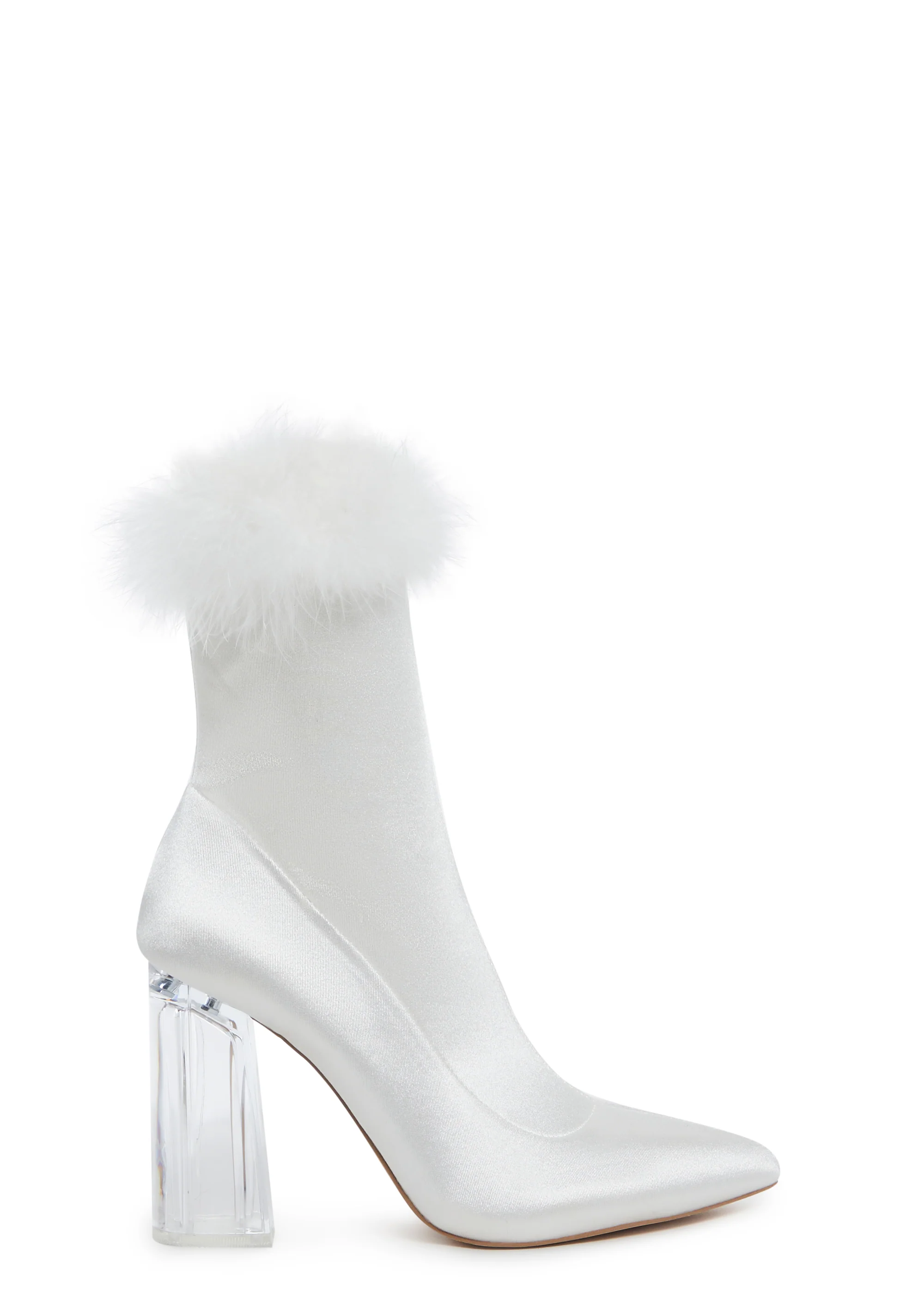 Luv Me Or Hate Me Marabou Boots - White