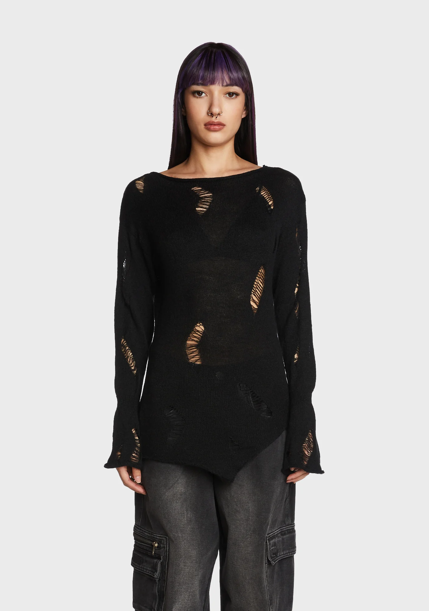 Major Underthinker Distressed Sweater