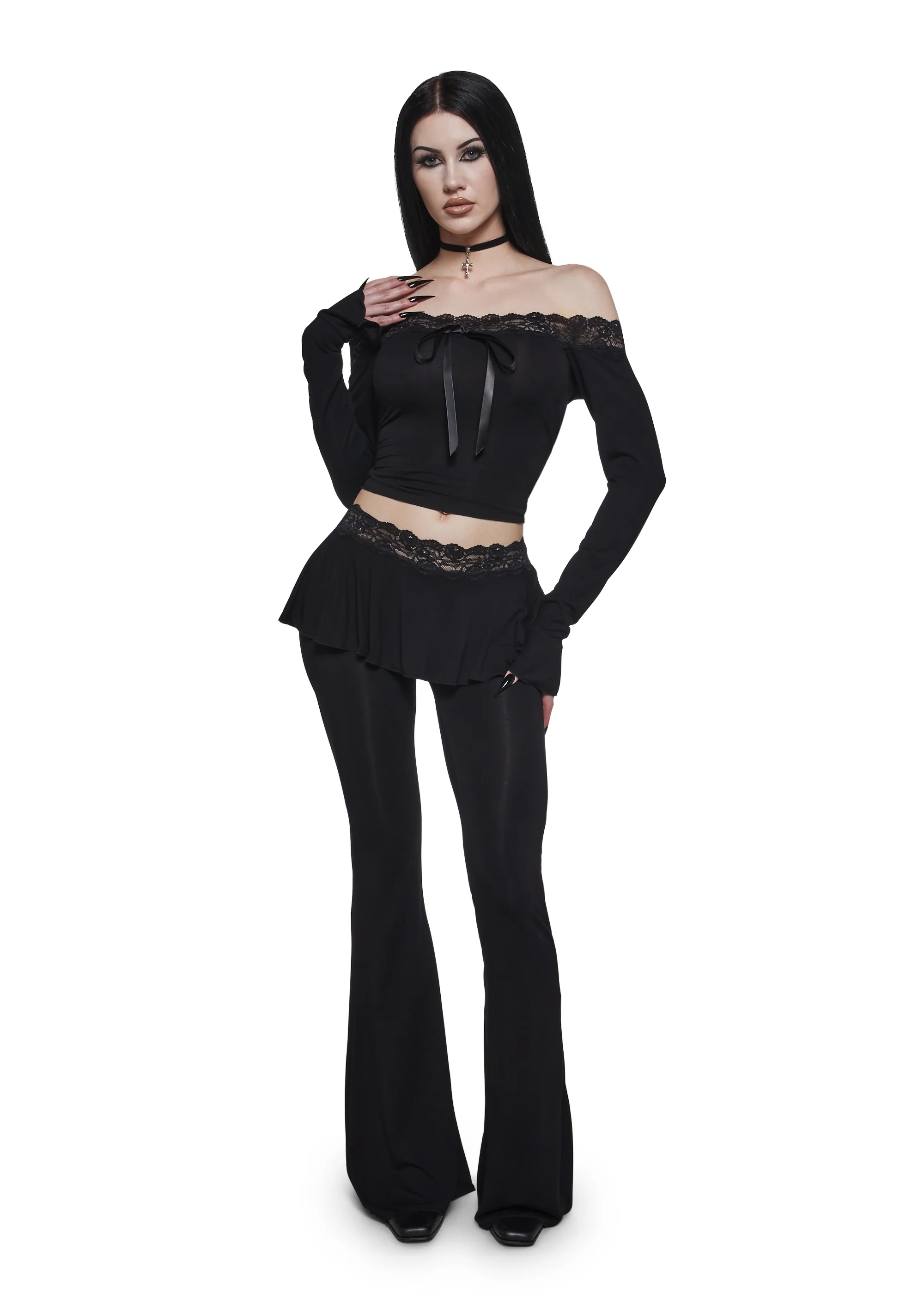 Dark Embraces Skirt Flared Pants - Image 2