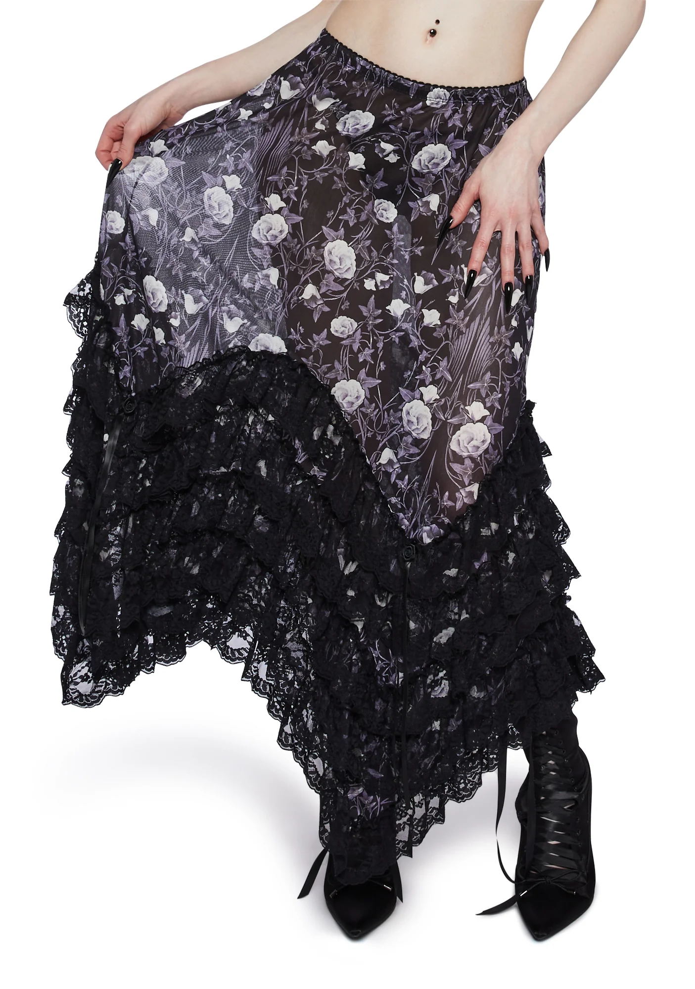 Midnight Bloom Maxi Skirt - Image 5