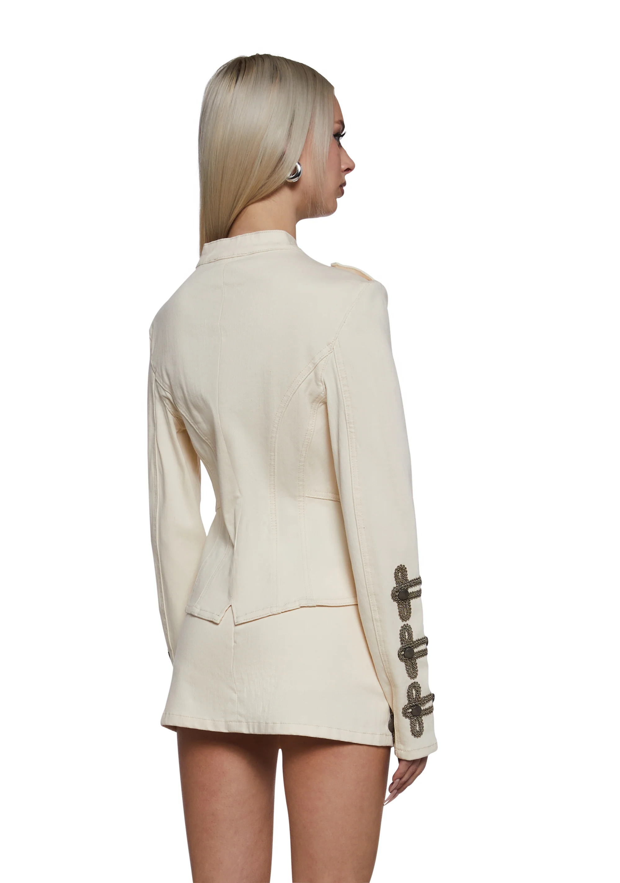 Military Parade Twill Jacket - White - Image 4