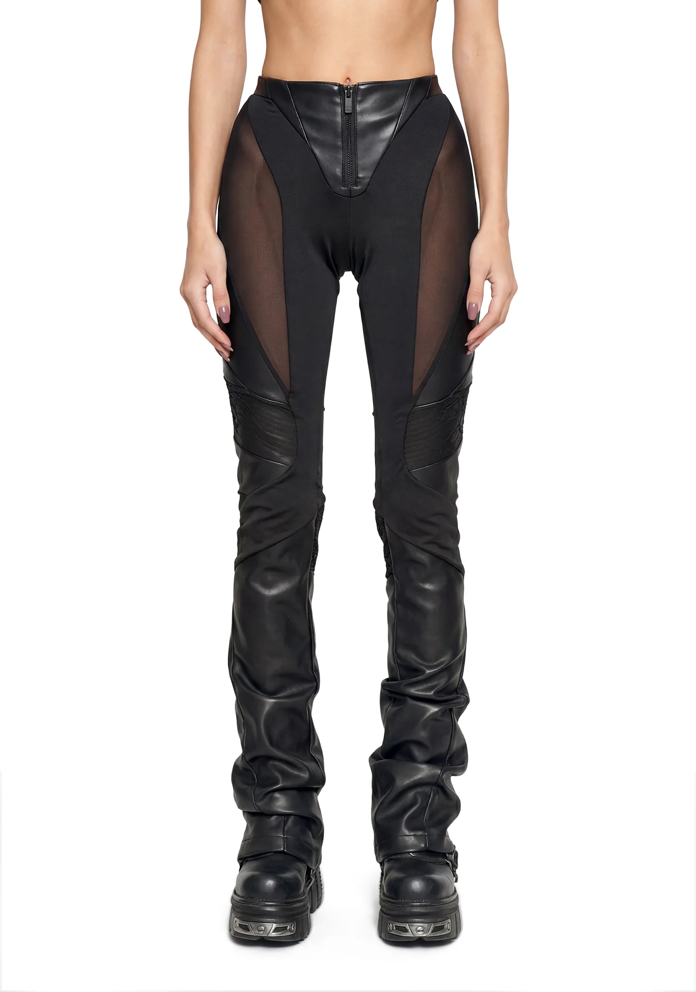 Moto Mesh Pants - Black