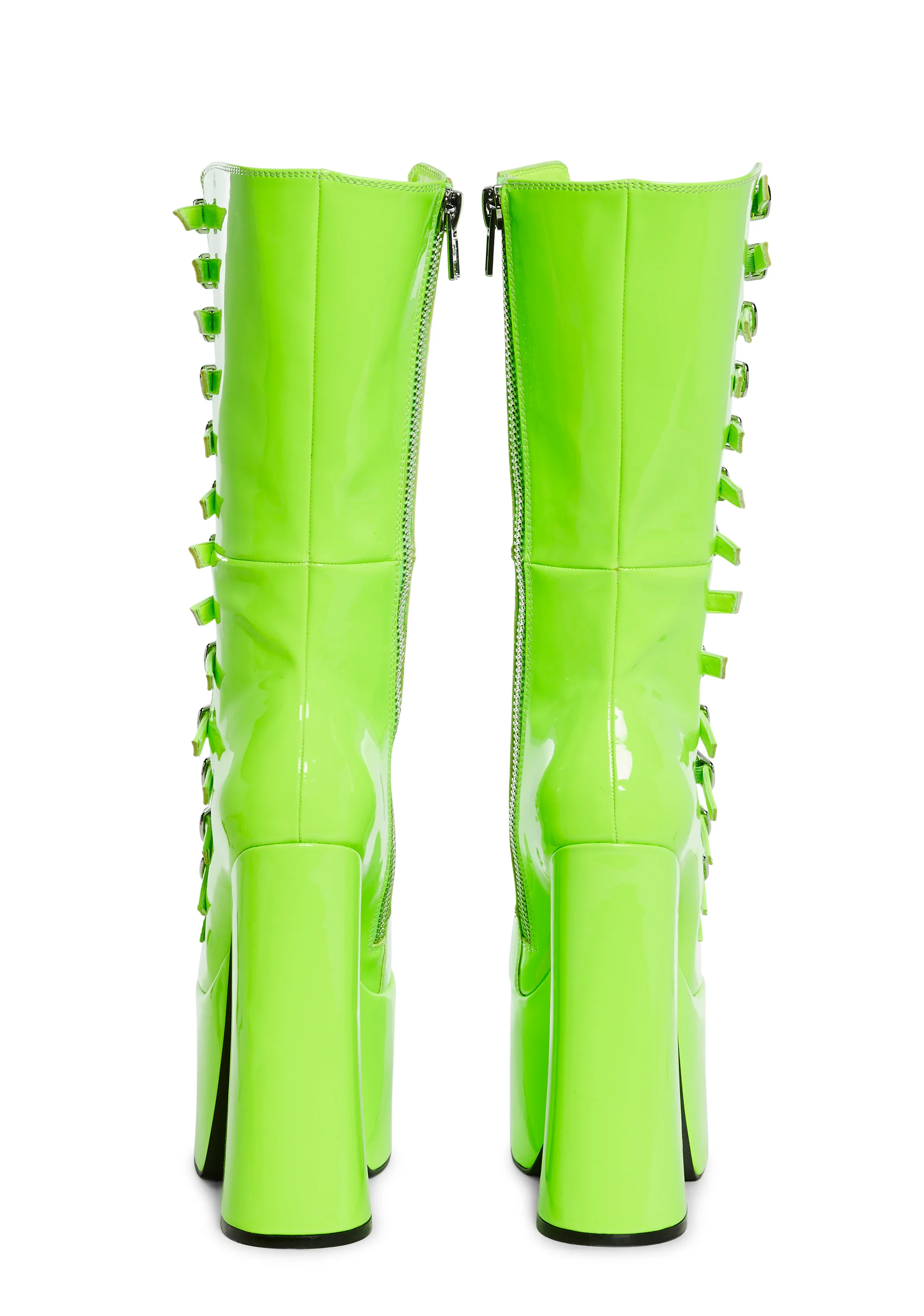 Hardcore Dazzle Platform Boots - Neon Green - Image 4
