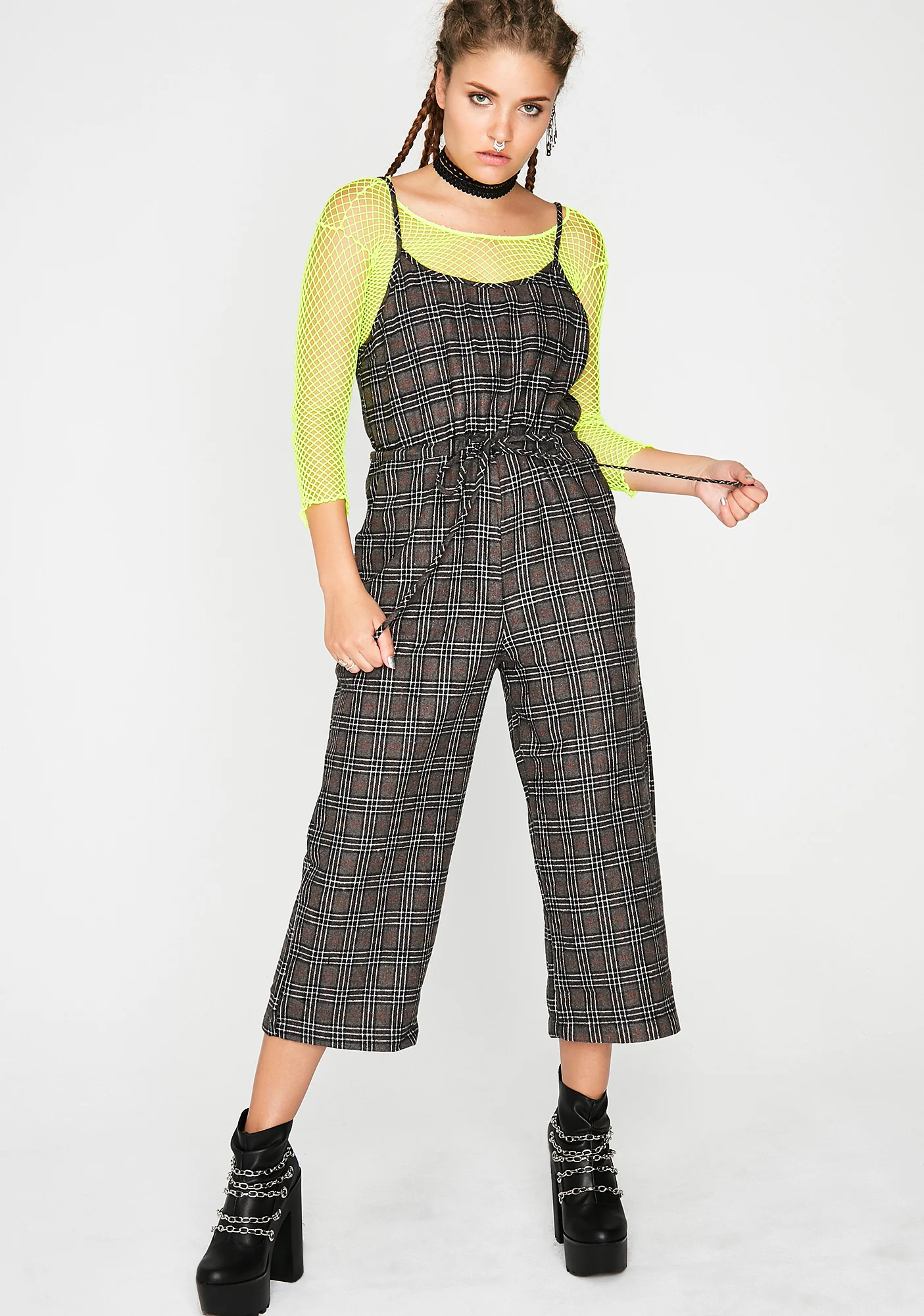 No Exams Plaid Jumpsuit - Image 2