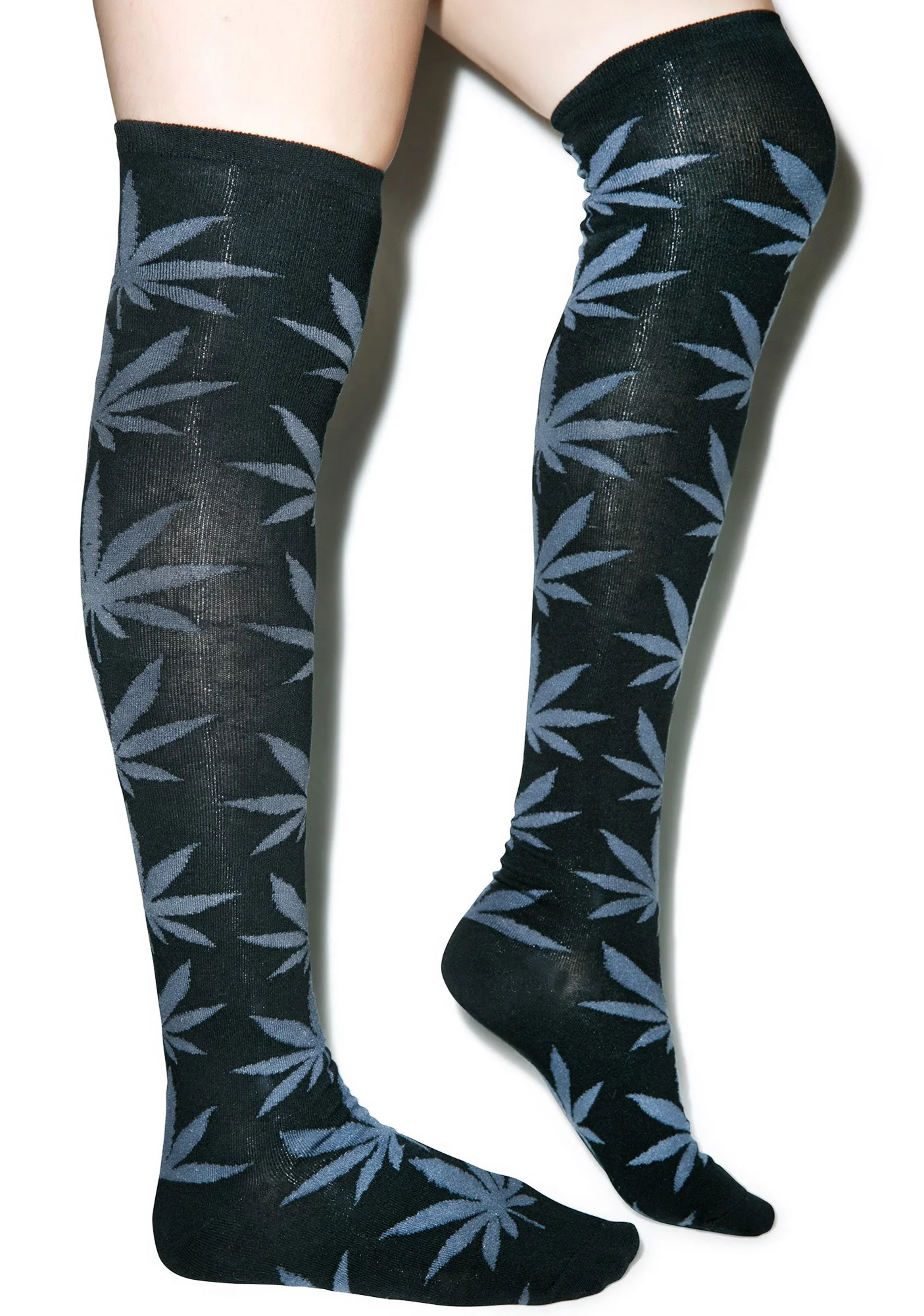Plantlife Thigh High Socks - Gray - Image 4