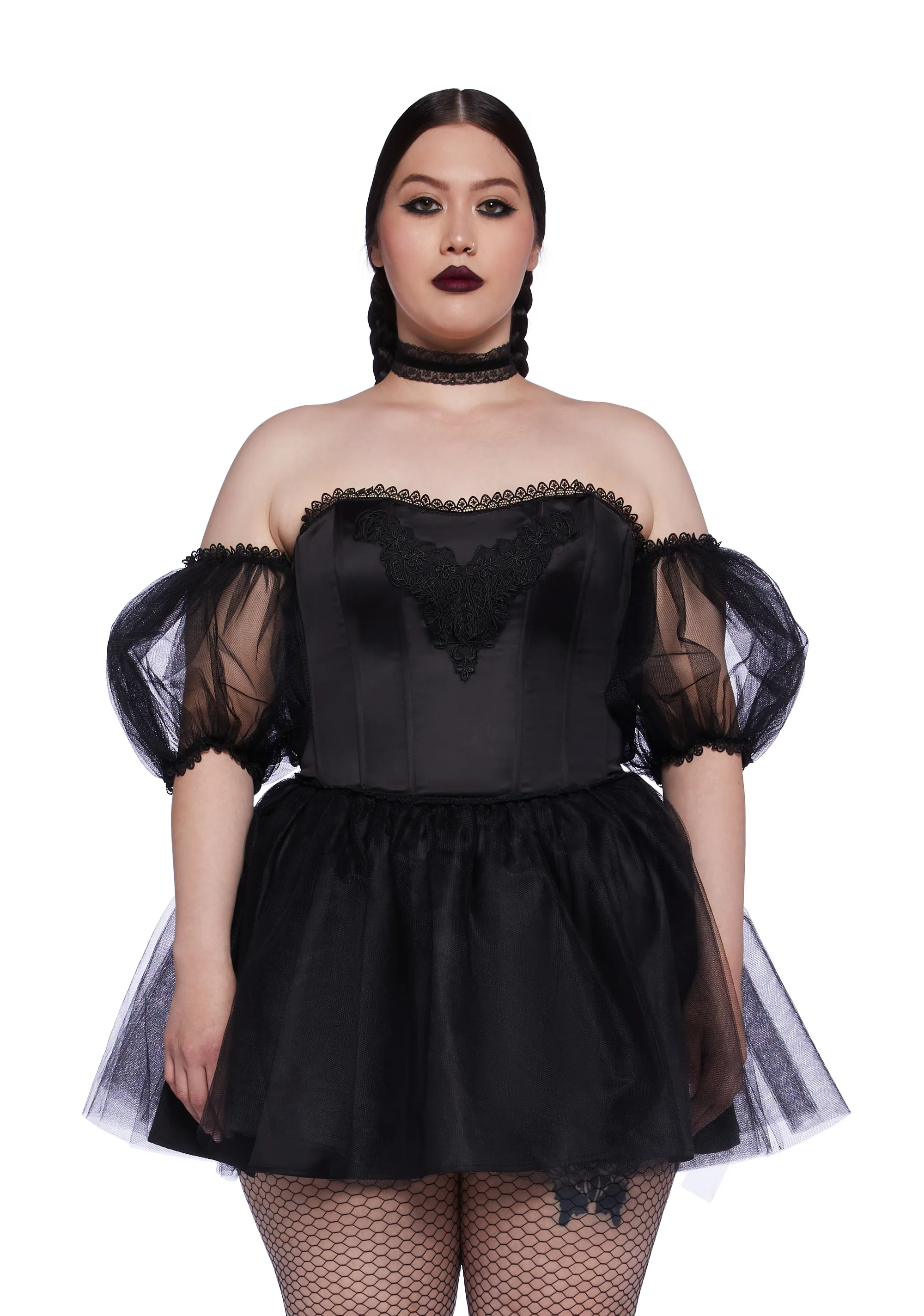 Plus Eternal Sacrifice Mini Dress - Black