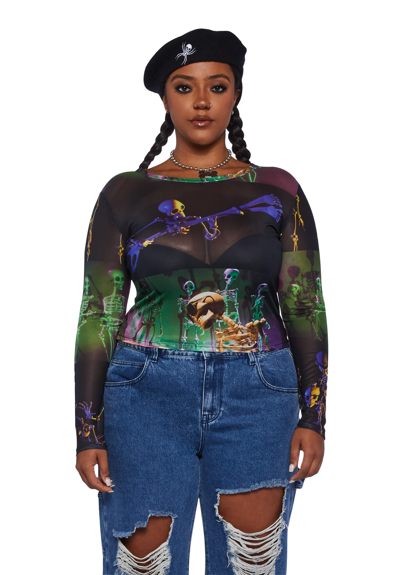 Plus Lovely Bones Mesh Top