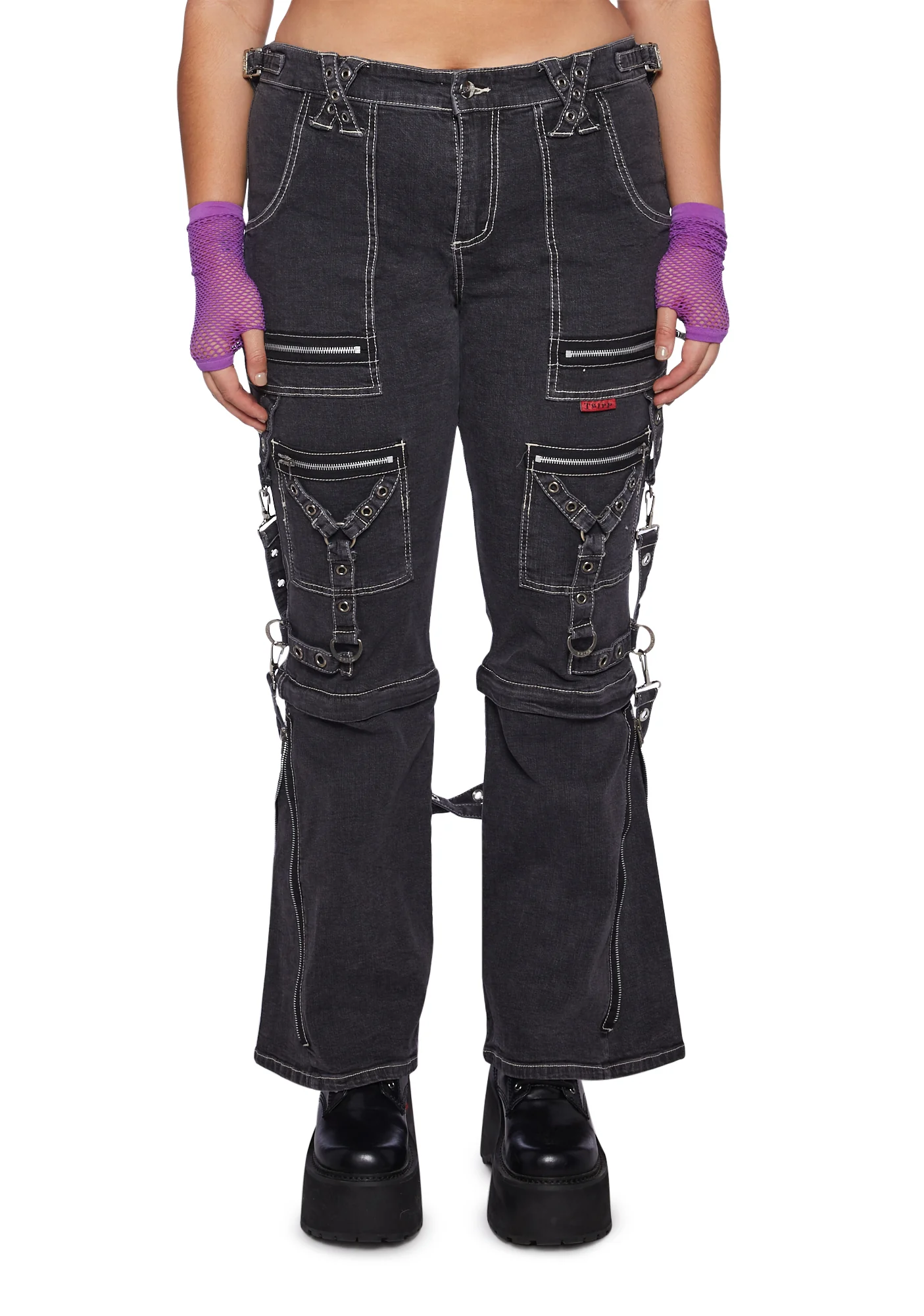 Plus Zip to Zip Pants - Black Denim