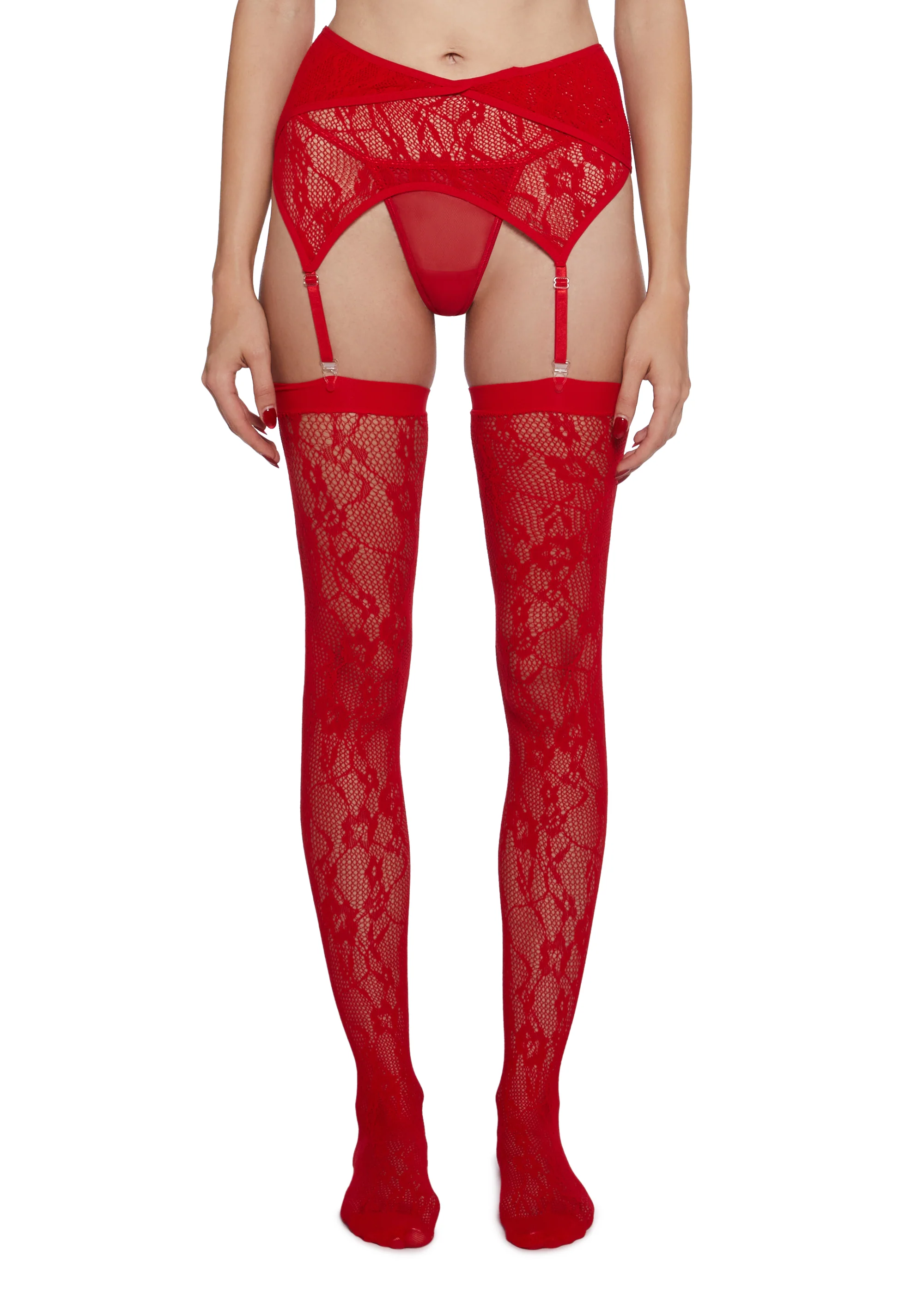 Pull You Close Garter Set - Red
