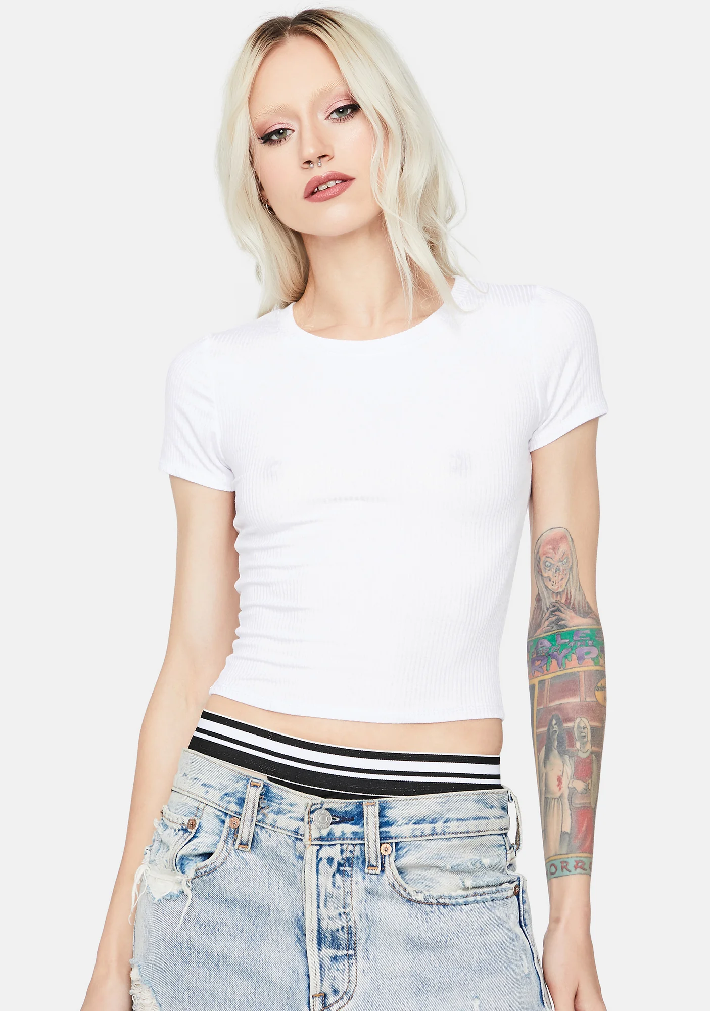 Pure Basic Bliss Ribbed Crop Tee