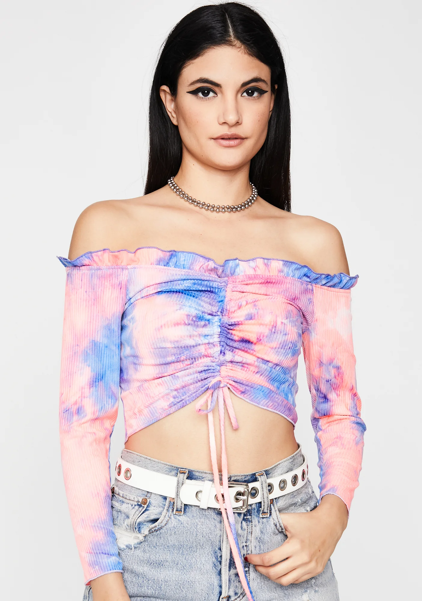 Purp One Two Three Ruched Top