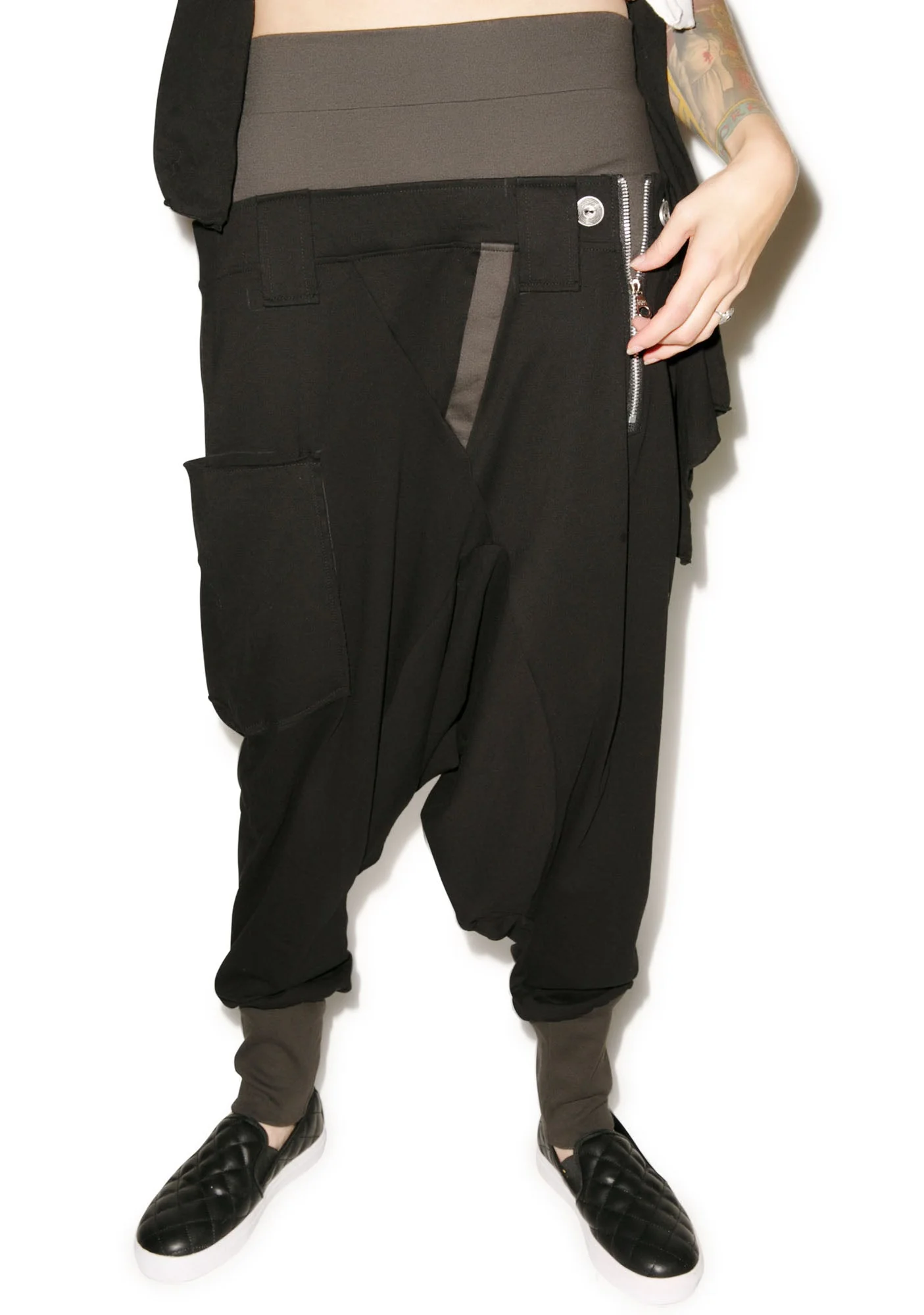Rust Drop Crotch Pants - Dark Green - Image 10
