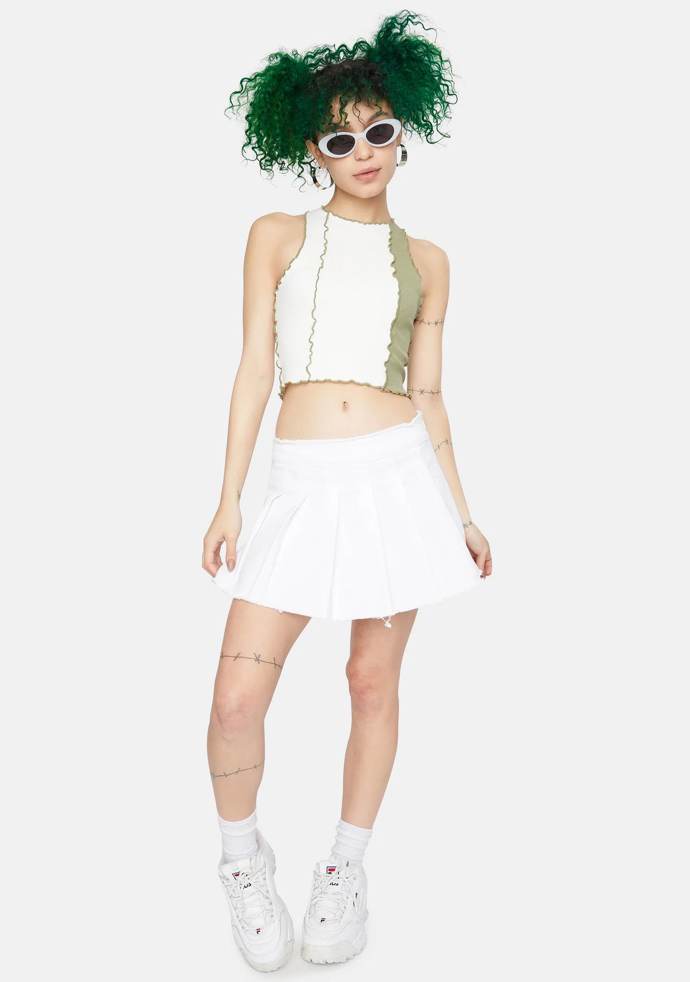 Sage Contrast Crop Top - Image 3