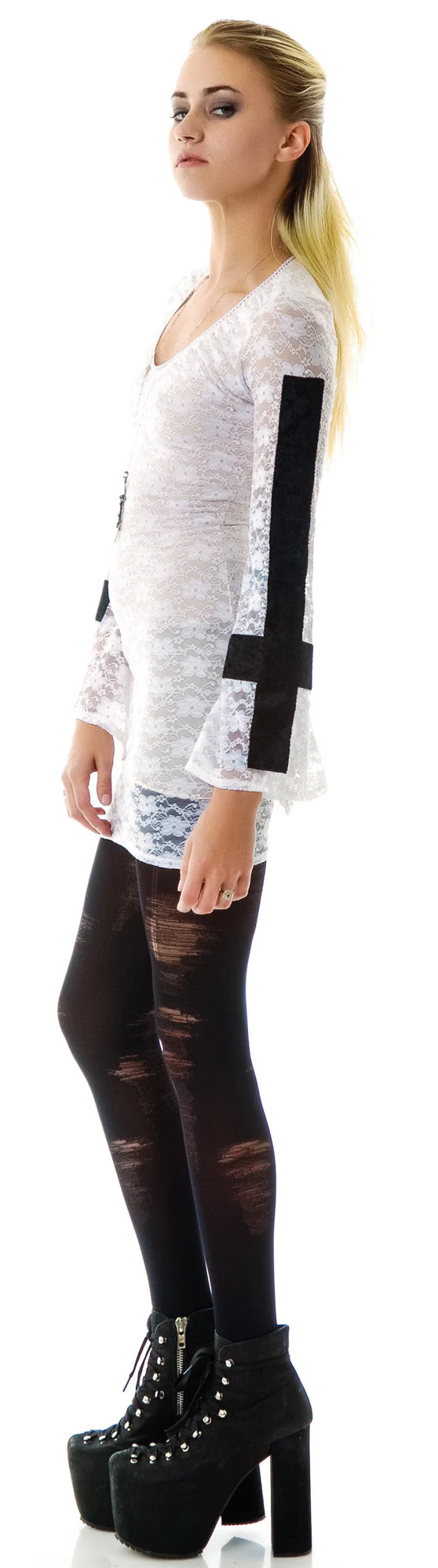 Silent Ceremony Lace Dress - White - Image 7